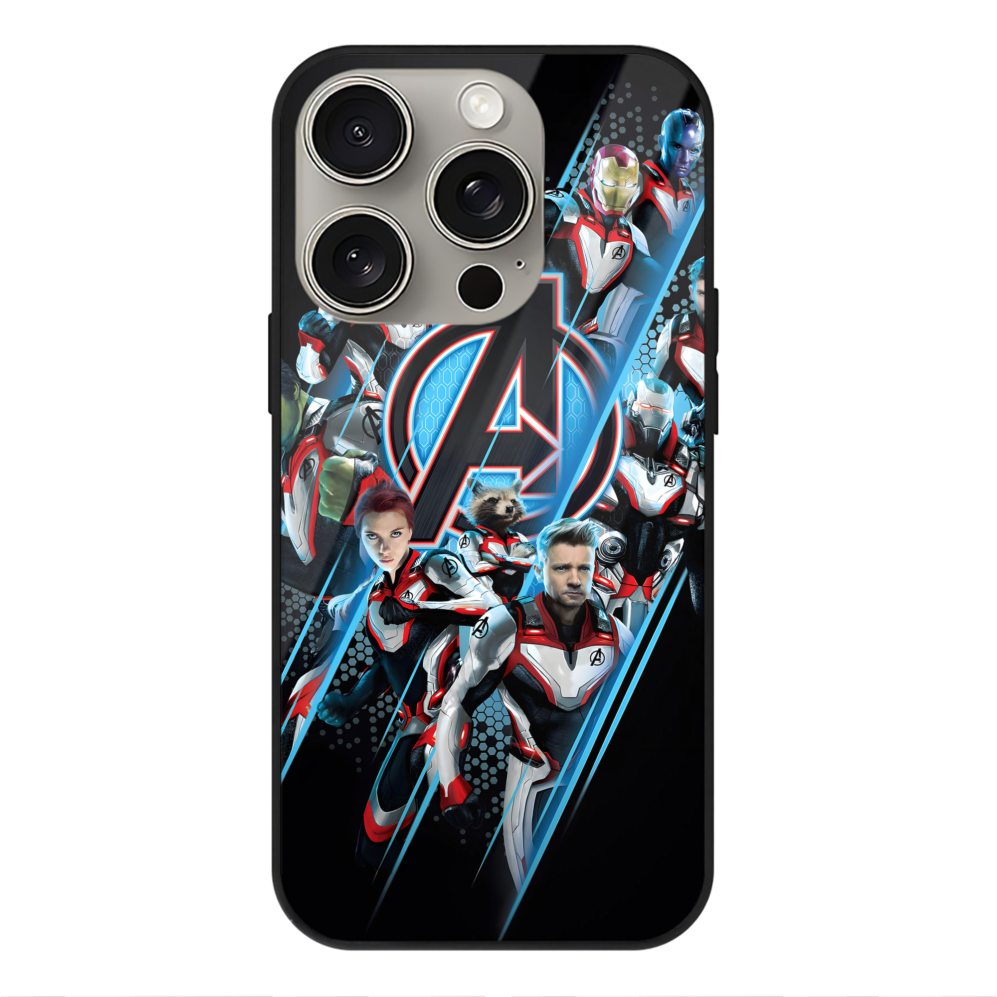 （画像用） アベンジャーズ The Avengers 【iPhone15Pro対応】スマホケース 耐衝撃＆黄変防止 背面ガラス