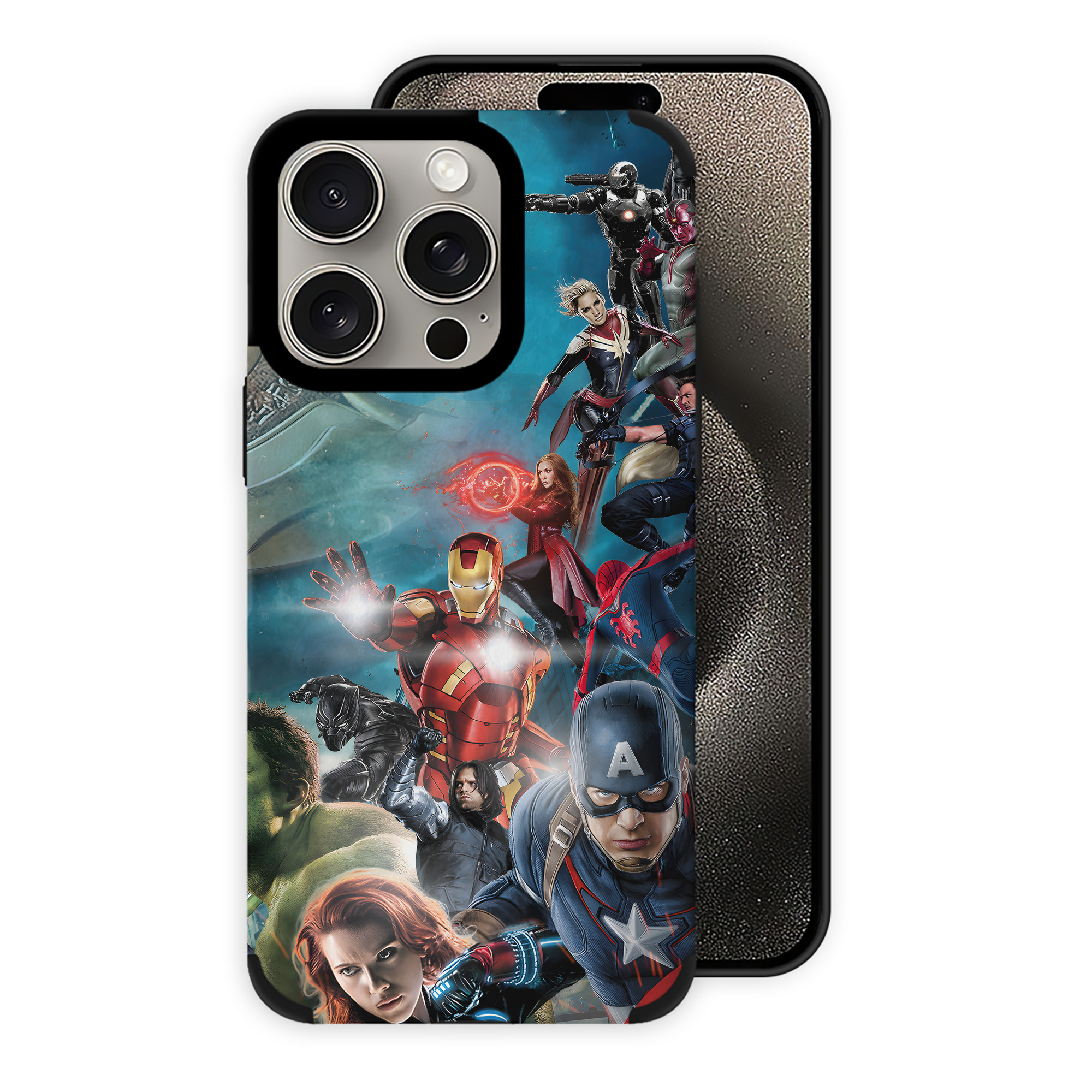 （画像用） アベンジャーズ The Avengers 【iPhone15ProMax対応】 PUレザー スマホケース 耐衝撃＆黄変防止