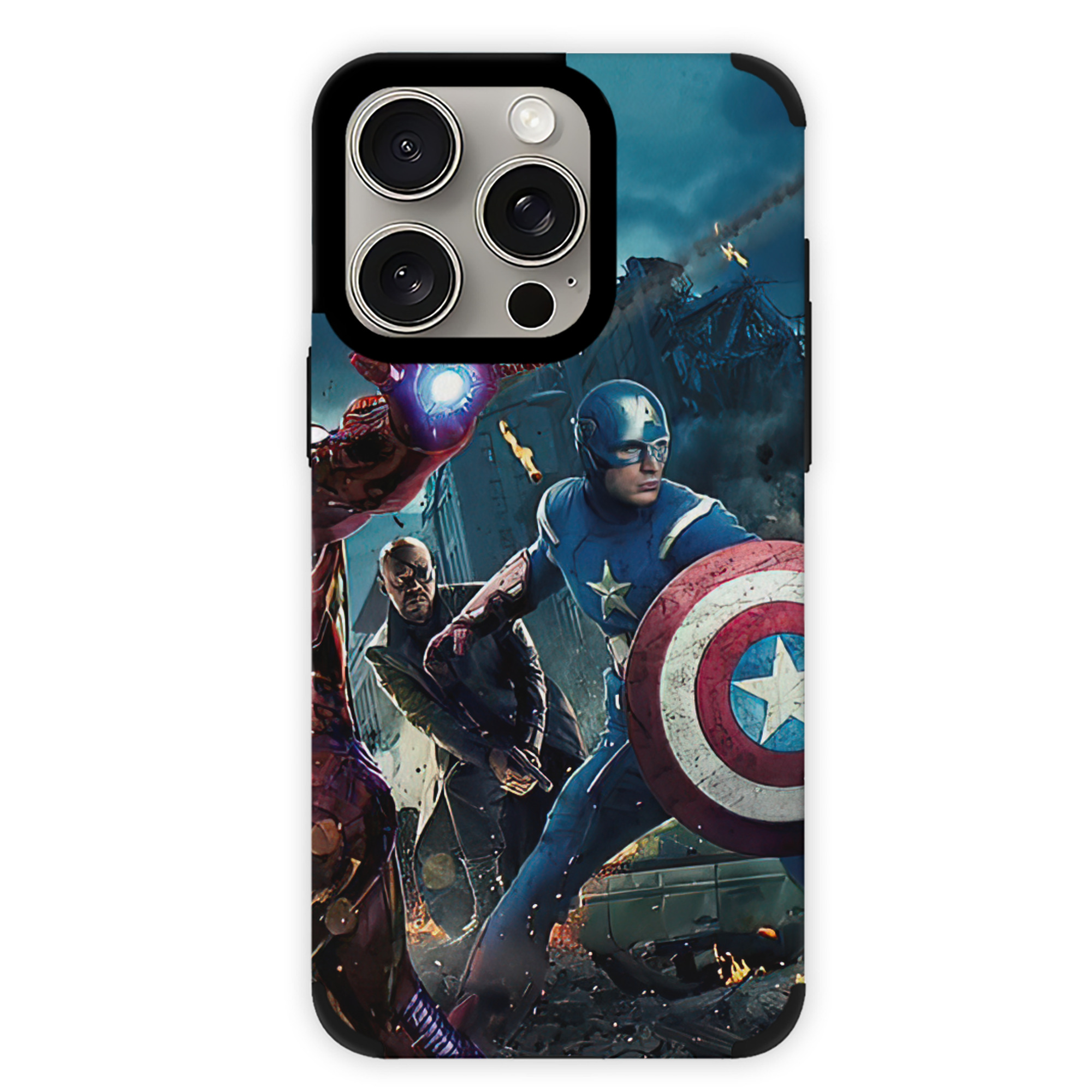 （画像用） アベンジャーズ The Avengers 【iPhone15ProMax対応】 PUレザー スマホケース 耐衝撃＆黄変防止