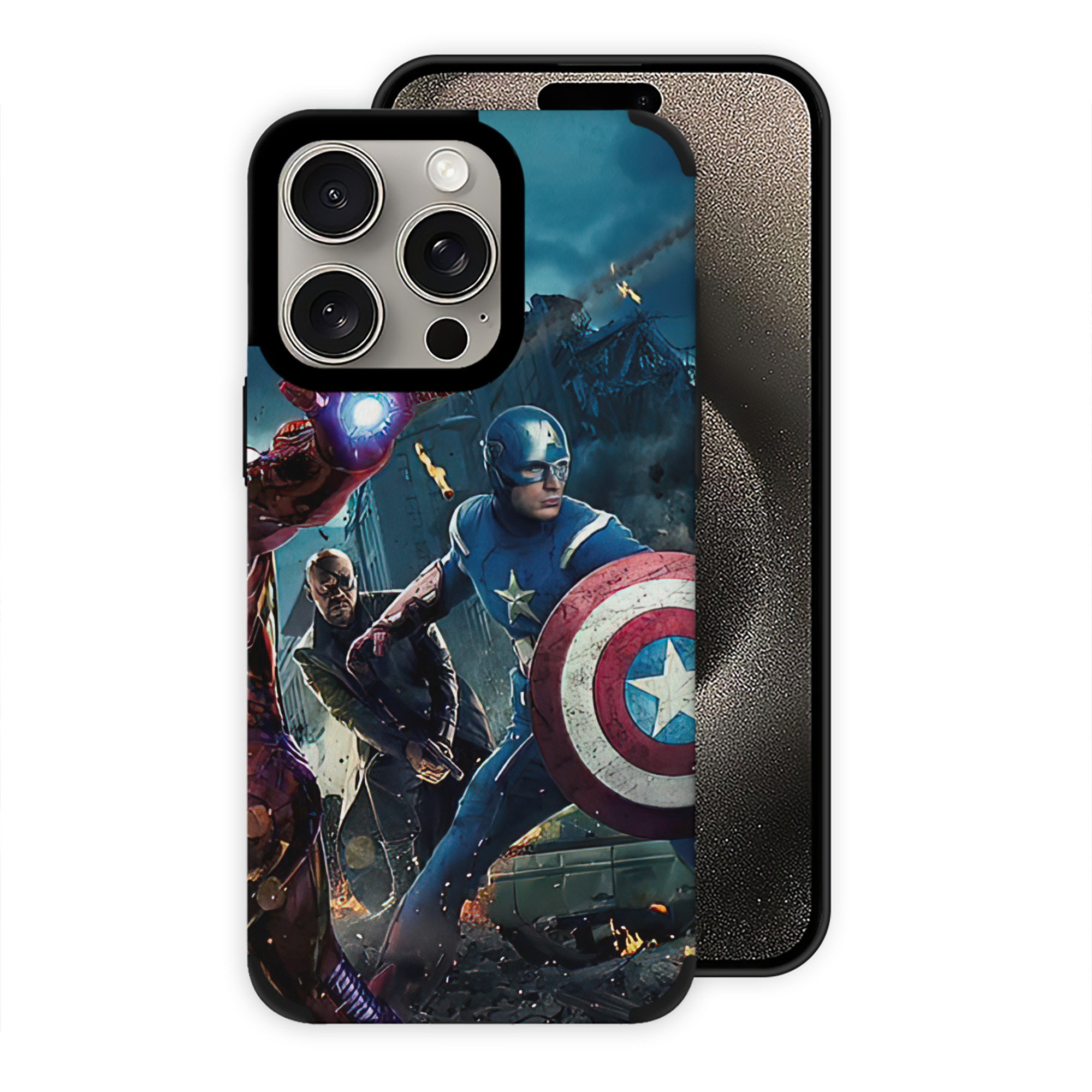 （画像用） アベンジャーズ The Avengers 【iPhone15ProMax対応】 PUレザー スマホケース 耐衝撃＆黄変防止