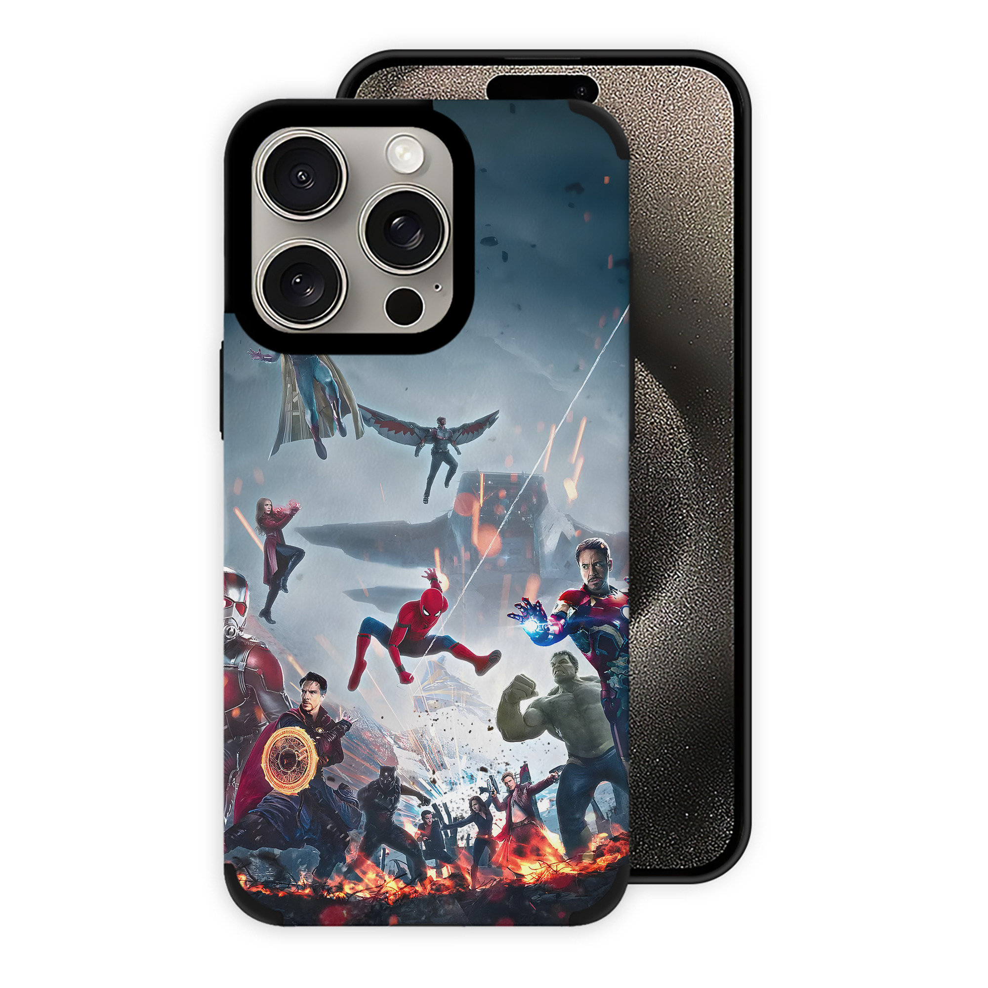（画像用） アベンジャーズ The Avengers 【iPhone15ProMax対応】 PUレザー スマホケース 耐衝撃＆黄変防止