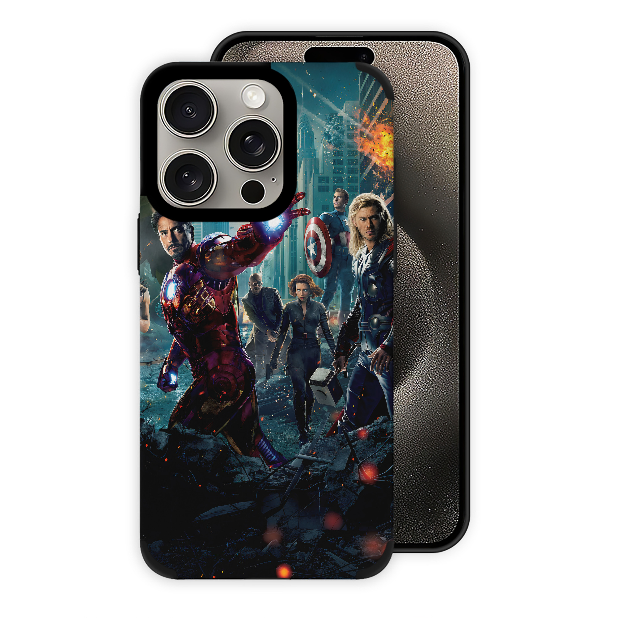 （画像用） アベンジャーズ The Avengers 【iPhone15ProMax対応】 PUレザー スマホケース 耐衝撃＆黄変防止