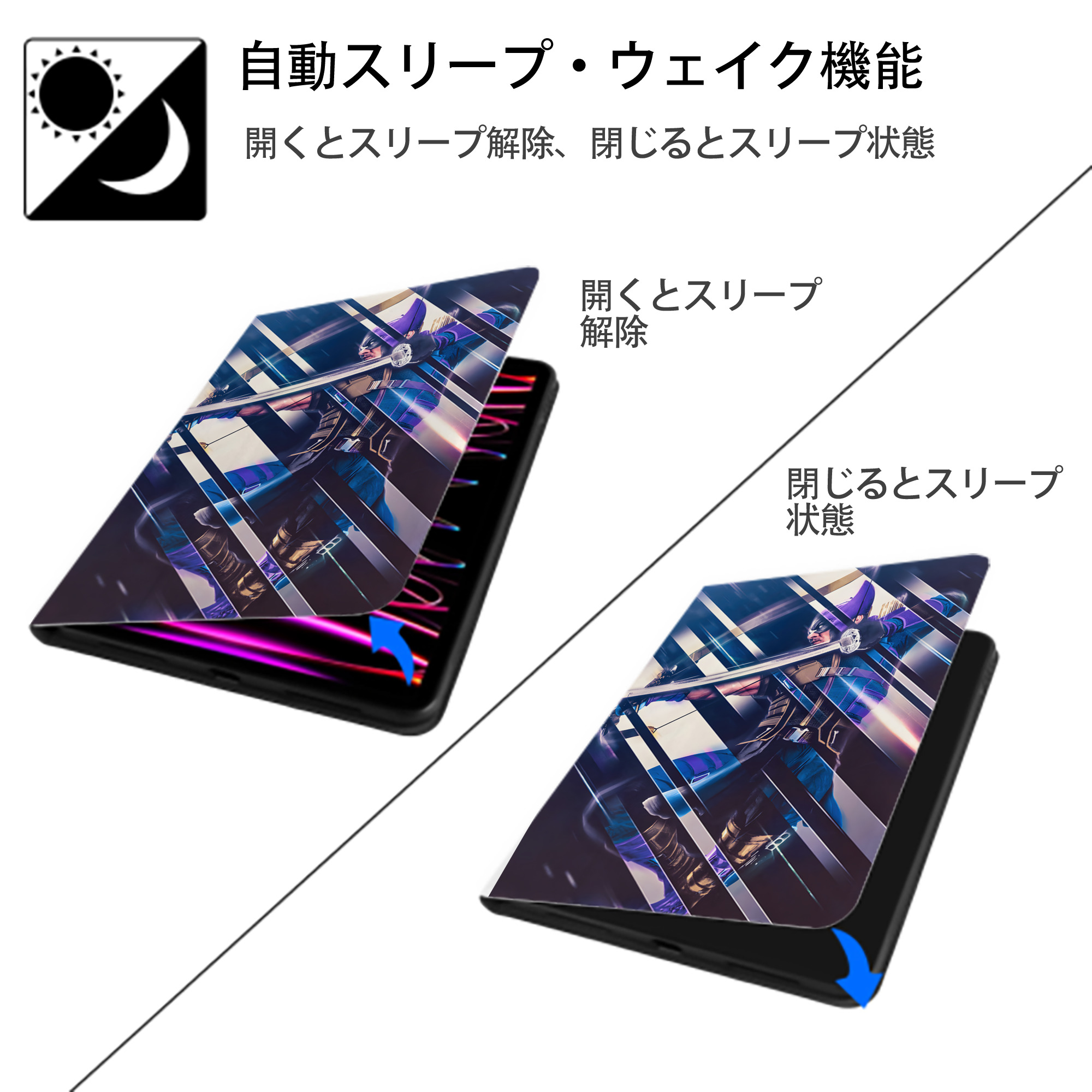 アベンジャーズ The Avengers IPad ケース ペン収納付き 三つ折りスタンド PUレザー×シリコン 対応機種9.5/10.5/10.9インチ