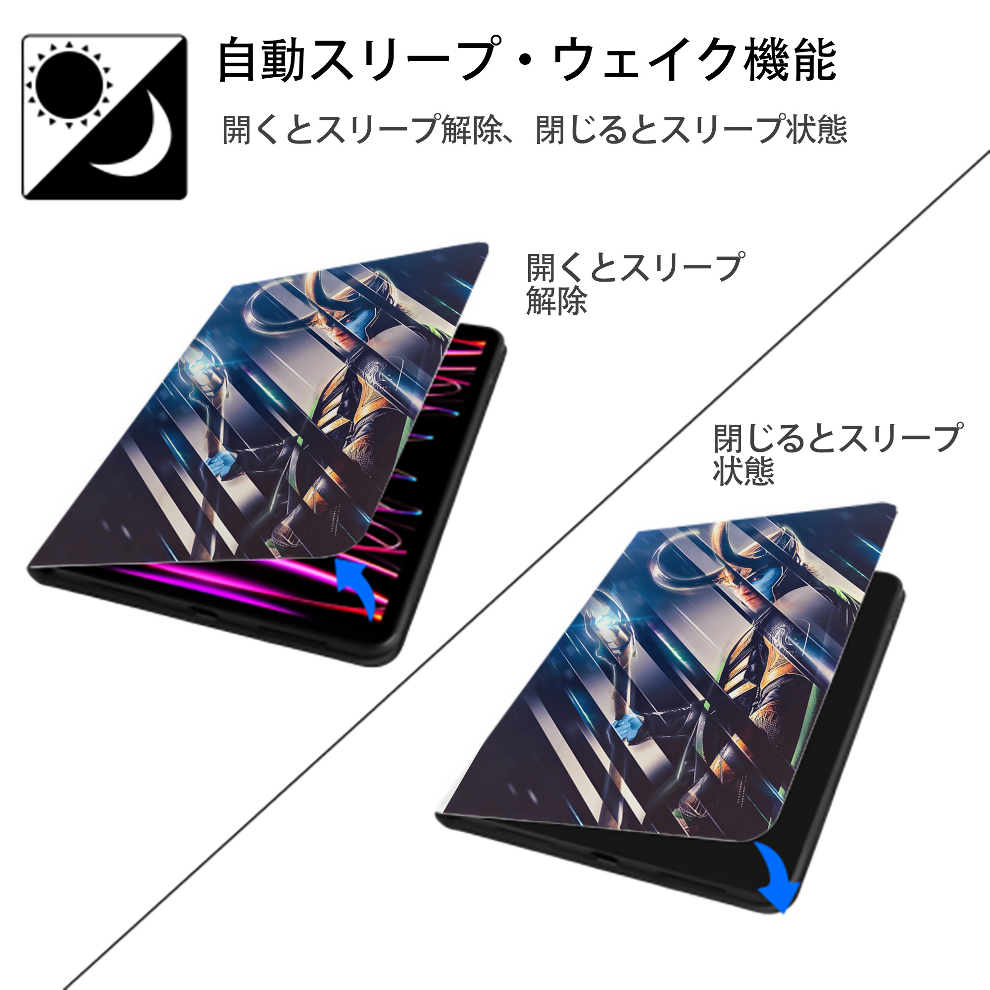 アベンジャーズ The Avengers IPad ケース ペン収納付き 三つ折りスタンド PUレザー×シリコン 対応機種9.5/10.5/10.9インチ