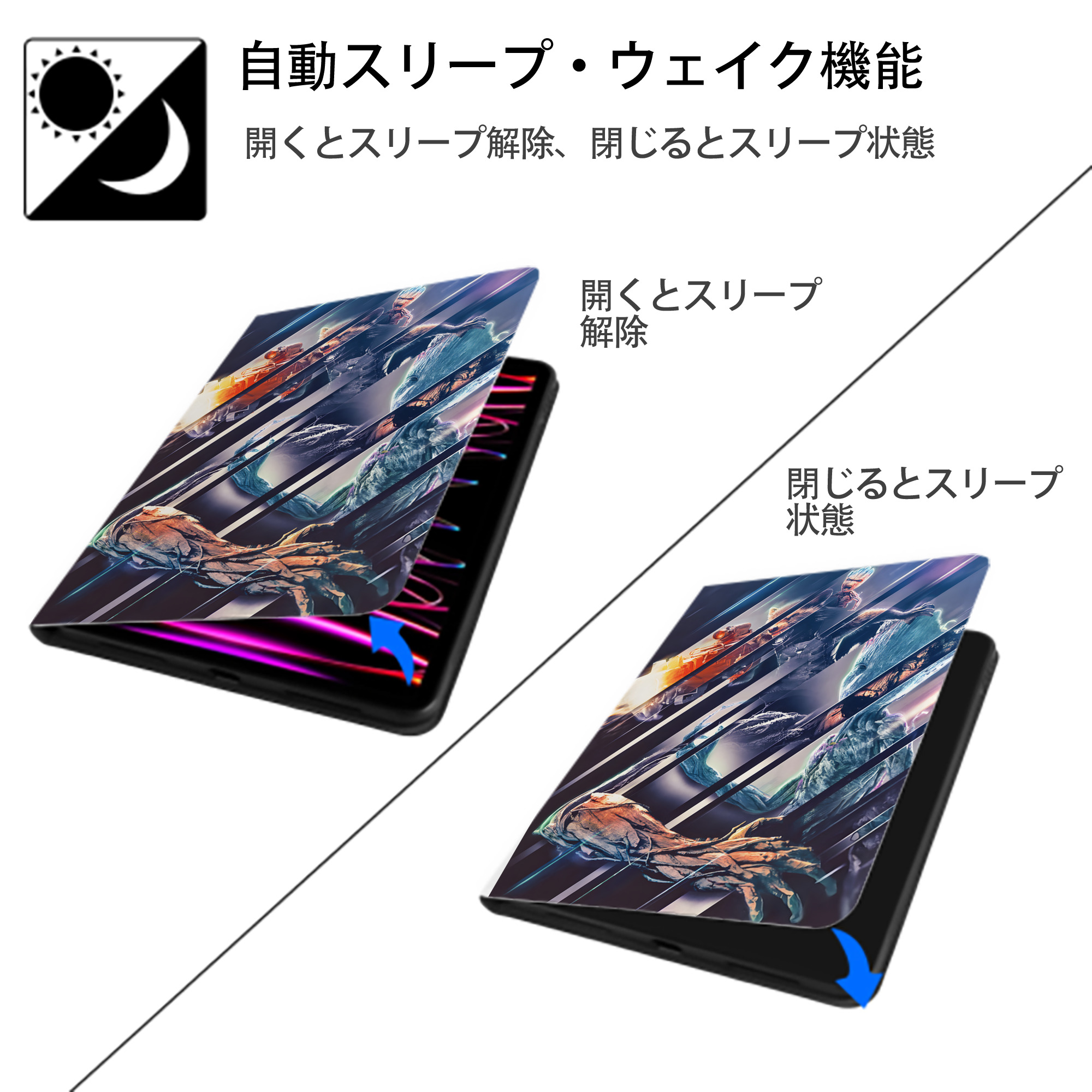 アベンジャーズ The Avengers IPad ケース ペン収納付き 三つ折りスタンド PUレザー×シリコン 対応機種9.5/10.5/10.9インチ