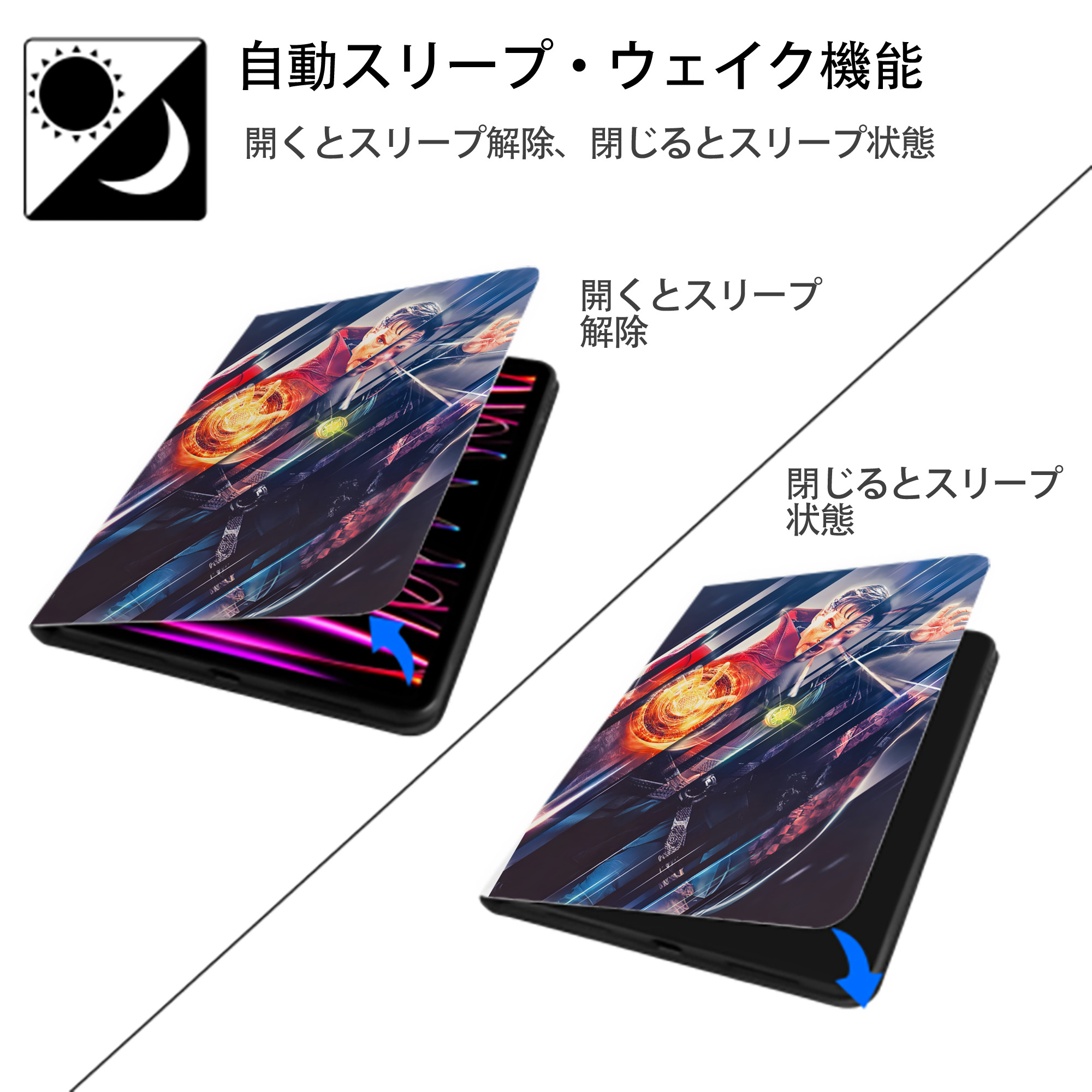 アベンジャーズ The Avengers IPad ケース ペン収納付き 三つ折りスタンド PUレザー×シリコン 対応機種9.5/10.5/10.9インチ