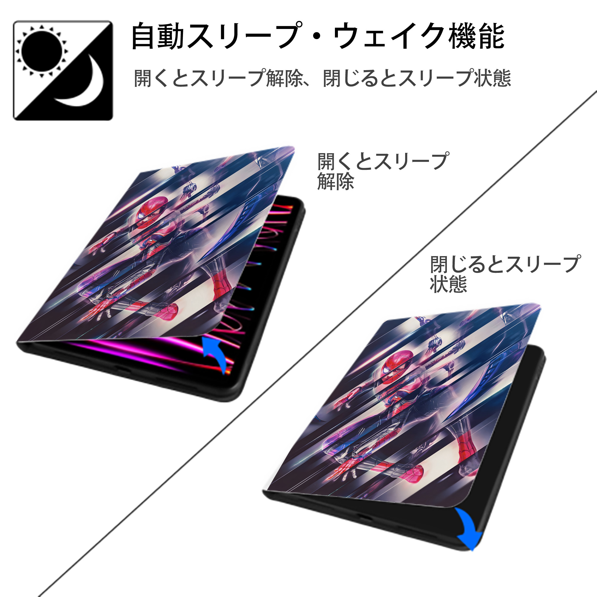 アベンジャーズ The Avengers IPad ケース ペン収納付き 三つ折りスタンド PUレザー×シリコン 対応機種9.5/10.5/10.9インチ