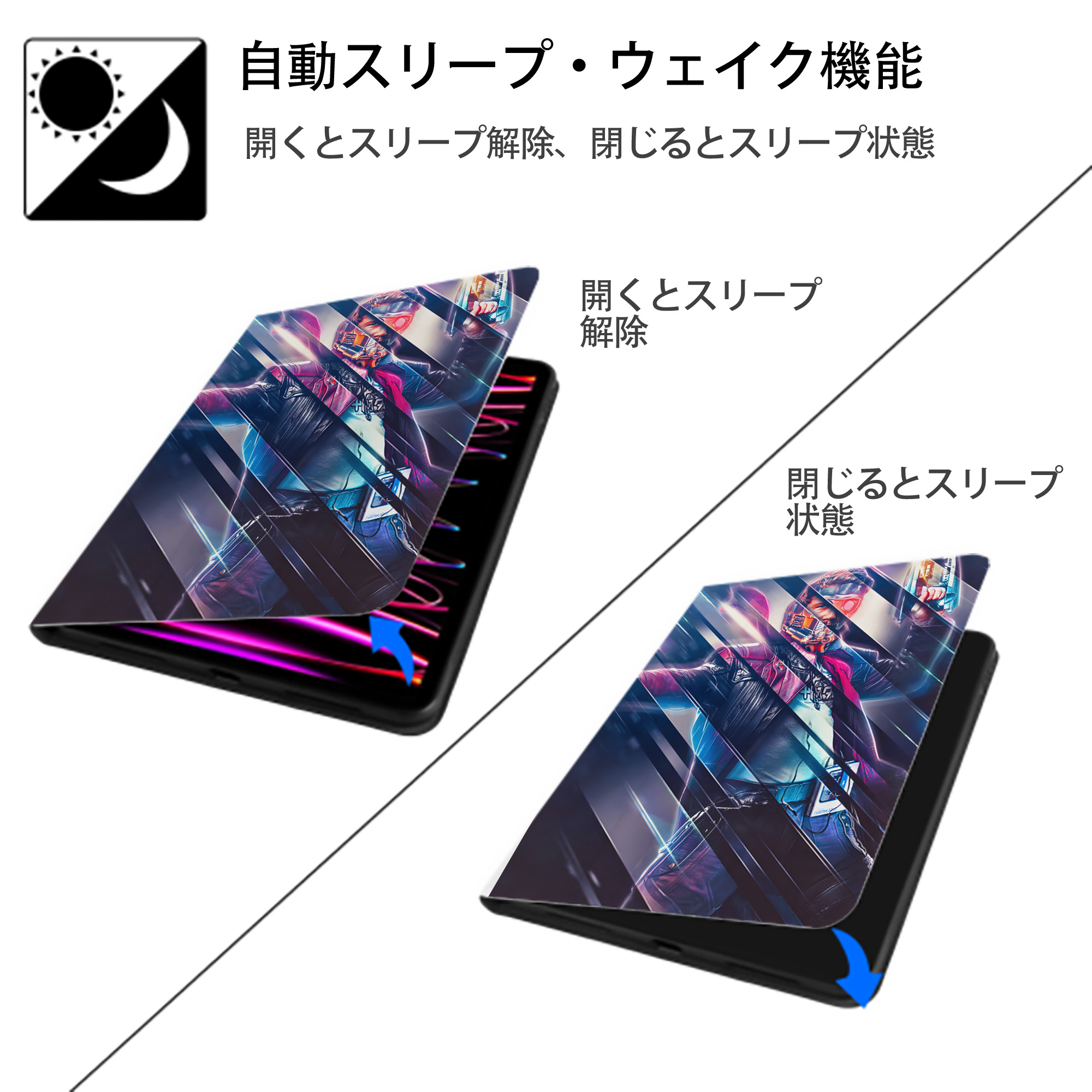 アベンジャーズ The Avengers IPad ケース ペン収納付き 三つ折りスタンド PUレザー×シリコン 対応機種9.5/10.5/10.9インチ