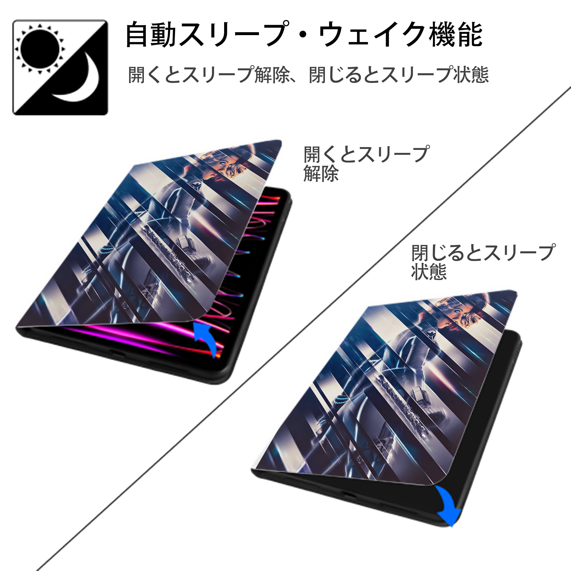 アベンジャーズ The Avengers IPad ケース ペン収納付き 三つ折りスタンド PUレザー×シリコン 対応機種9.5/10.5/10.9インチ