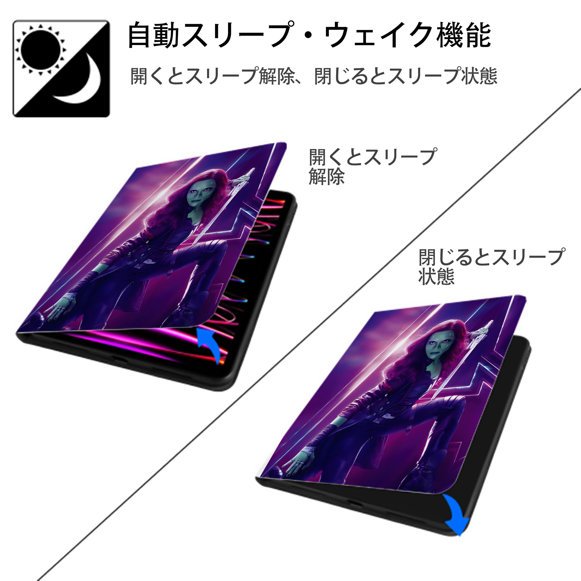 アベンジャーズ The Avengers IPad ケース ペン収納付き 三つ折りスタンド PUレザー×シリコン 対応機種9.5/10.5/10.9インチ