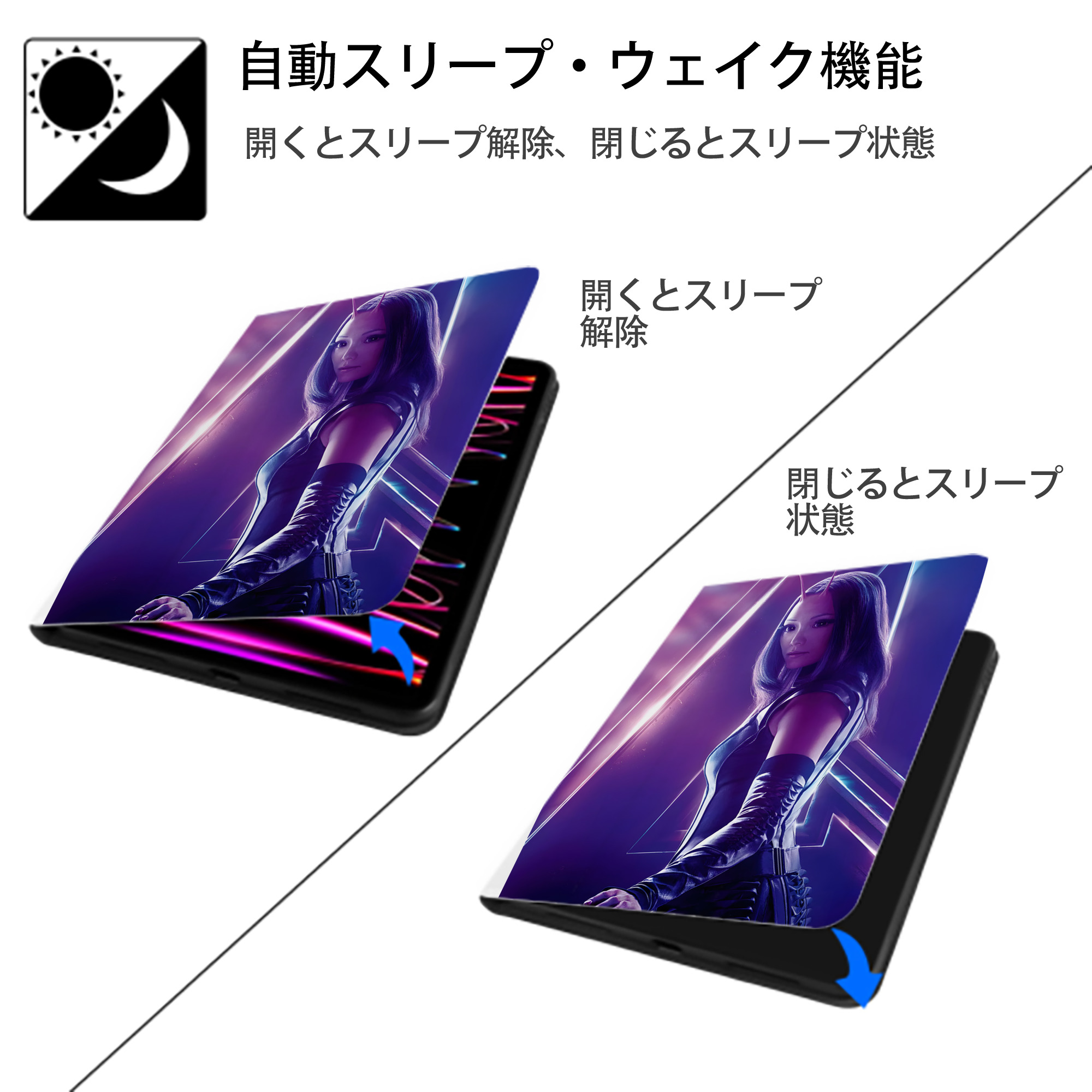 アベンジャーズ The Avengers IPad ケース ペン収納付き 三つ折りスタンド PUレザー×シリコン 対応機種9.5/10.5/10.9インチ