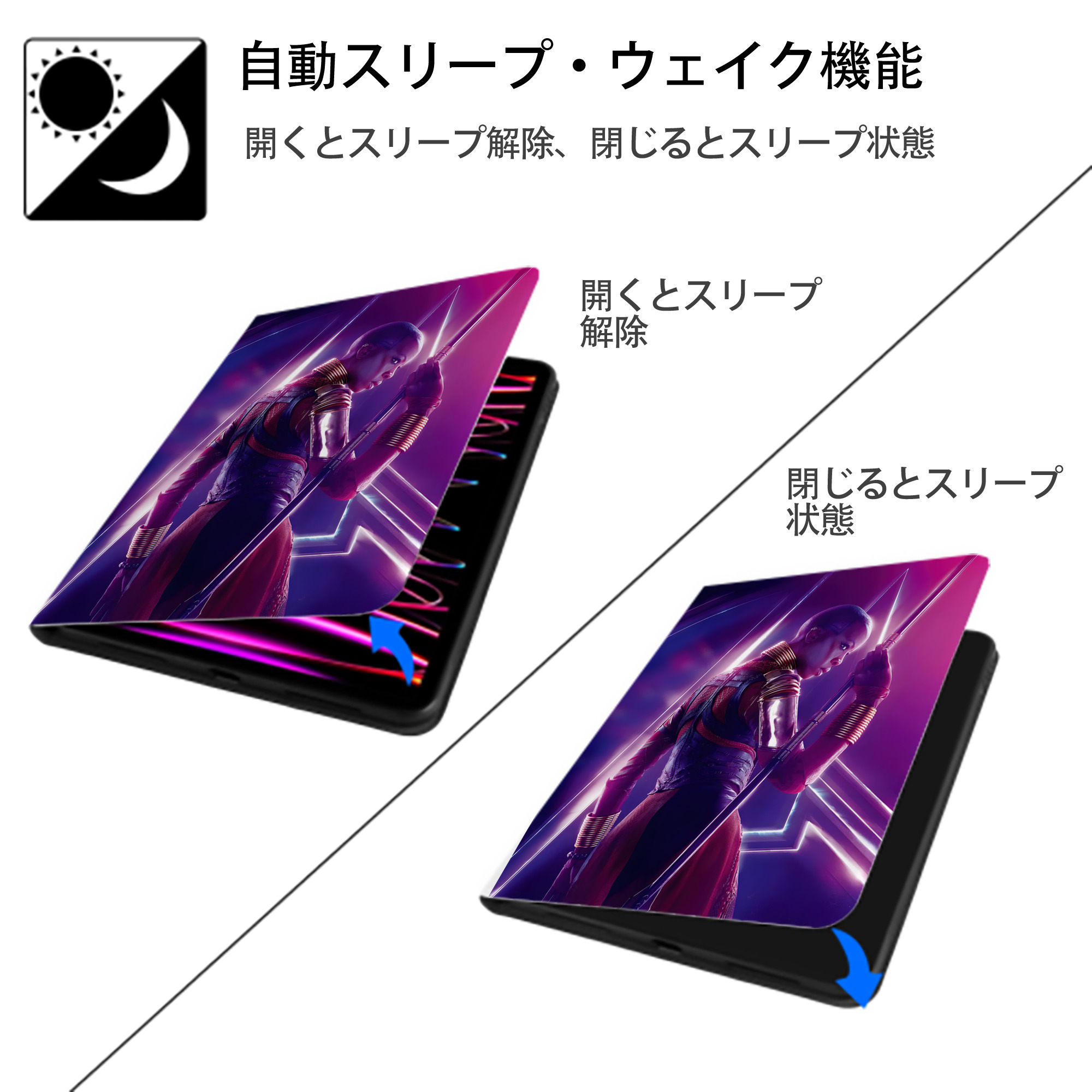 アベンジャーズ The Avengers IPad ケース ペン収納付き 三つ折りスタンド PUレザー×シリコン 対応機種9.5/10.5/10.9インチ