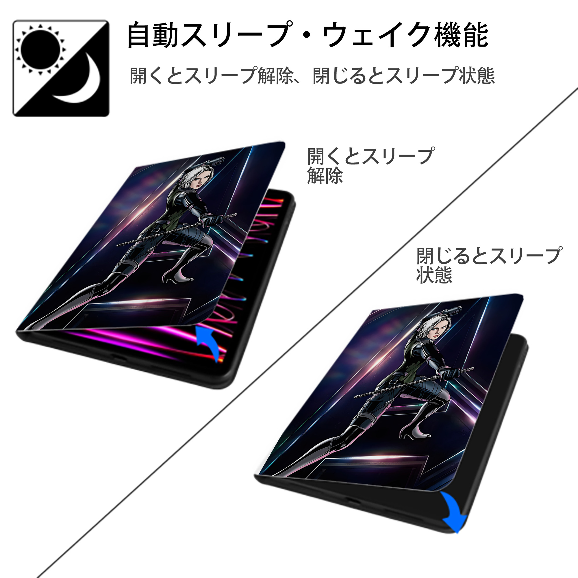 アベンジャーズ The Avengers IPad ケース ペン収納付き 三つ折りスタンド PUレザー×シリコン 対応機種9.5/10.5/10.9インチ