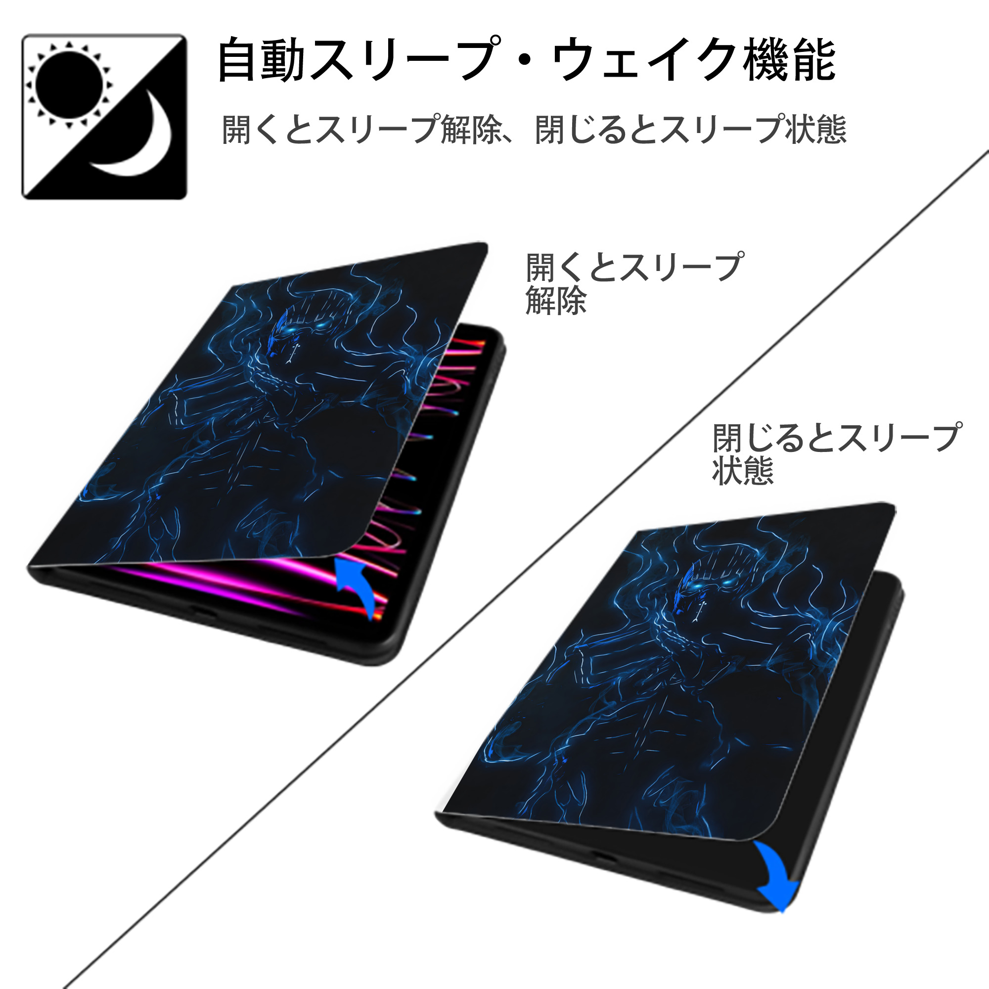 アベンジャーズ The Avengers IPad ケース ペン収納付き 三つ折りスタンド PUレザー×シリコン 対応機種9.5/10.5/10.9インチ