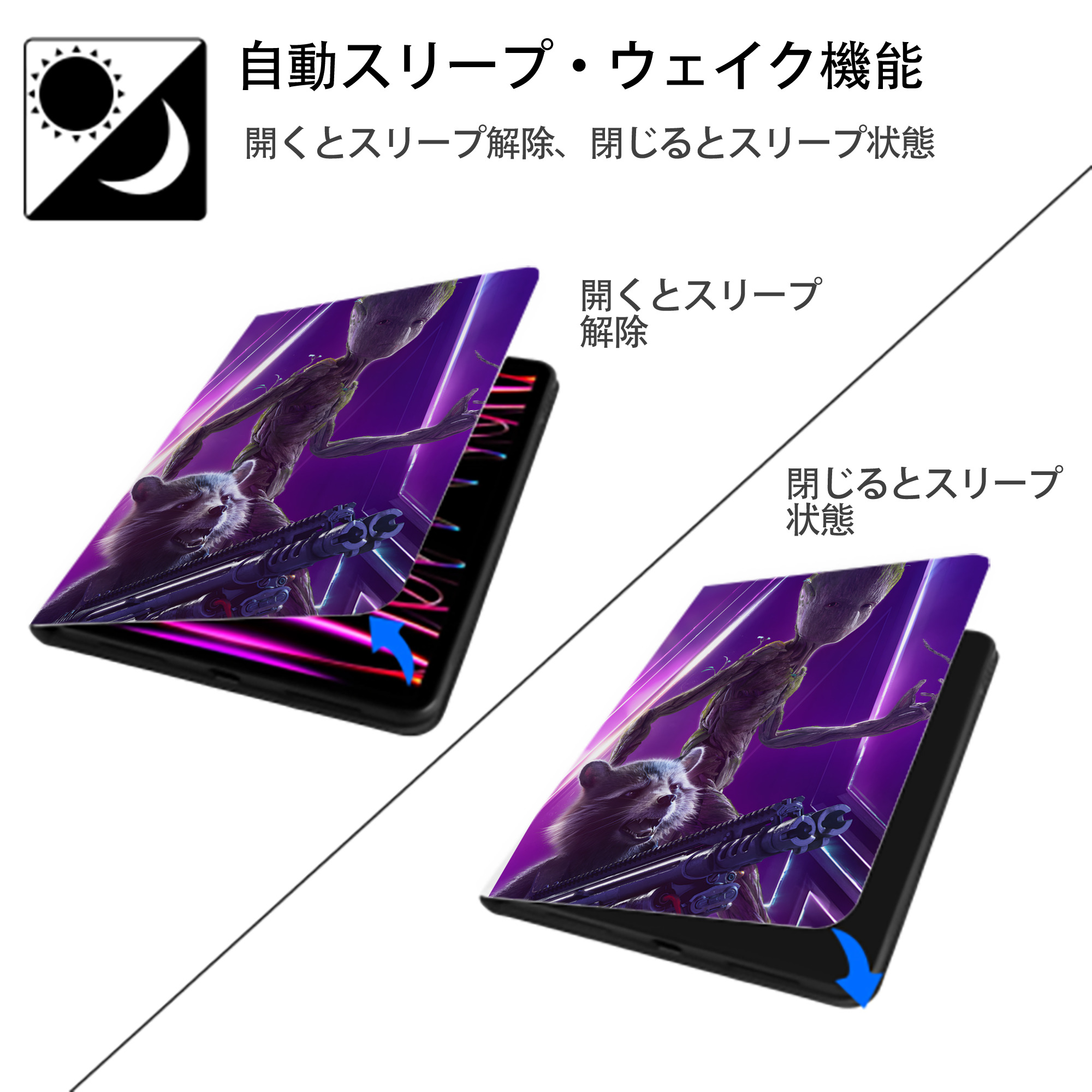 アベンジャーズ The Avengers IPad ケース ペン収納付き 三つ折りスタンド PUレザー×シリコン 対応機種9.5/10.5/10.9インチ