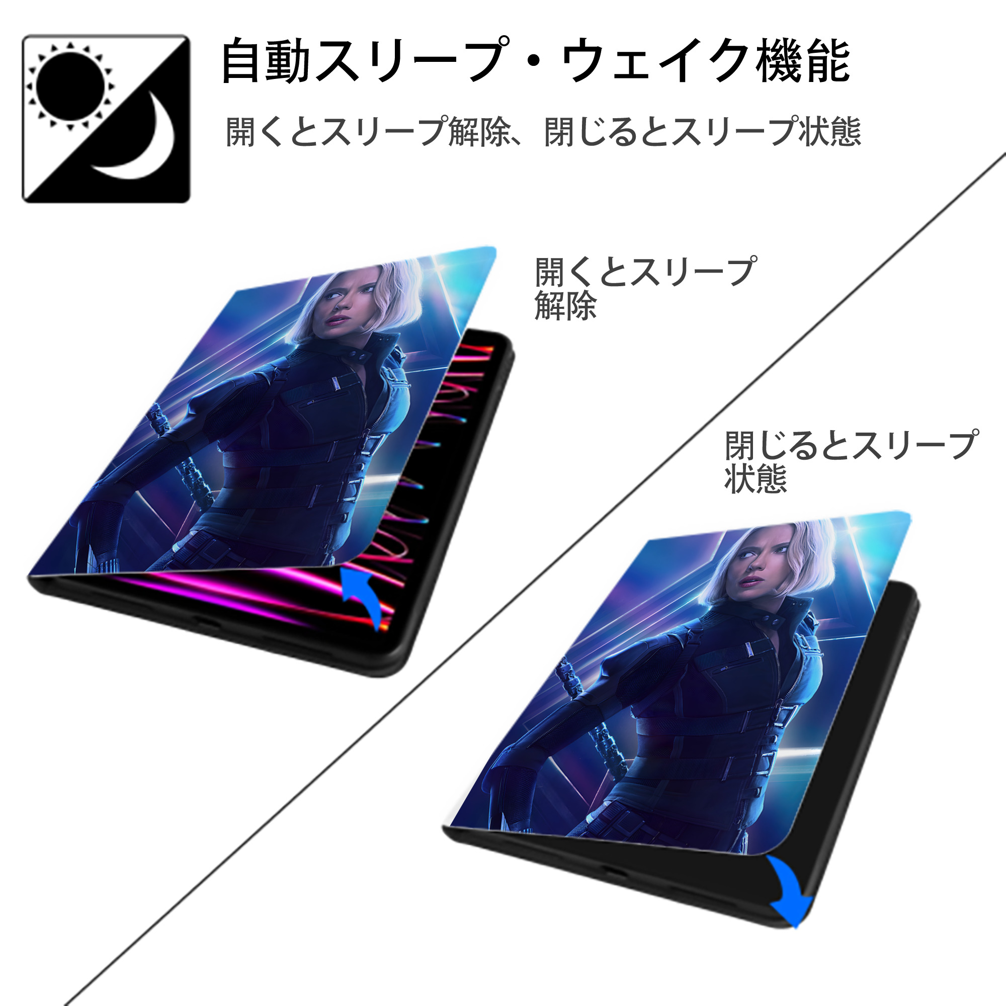 アベンジャーズ The Avengers IPad ケース ペン収納付き 三つ折りスタンド PUレザー×シリコン 対応機種9.5/10.5/10.9インチ