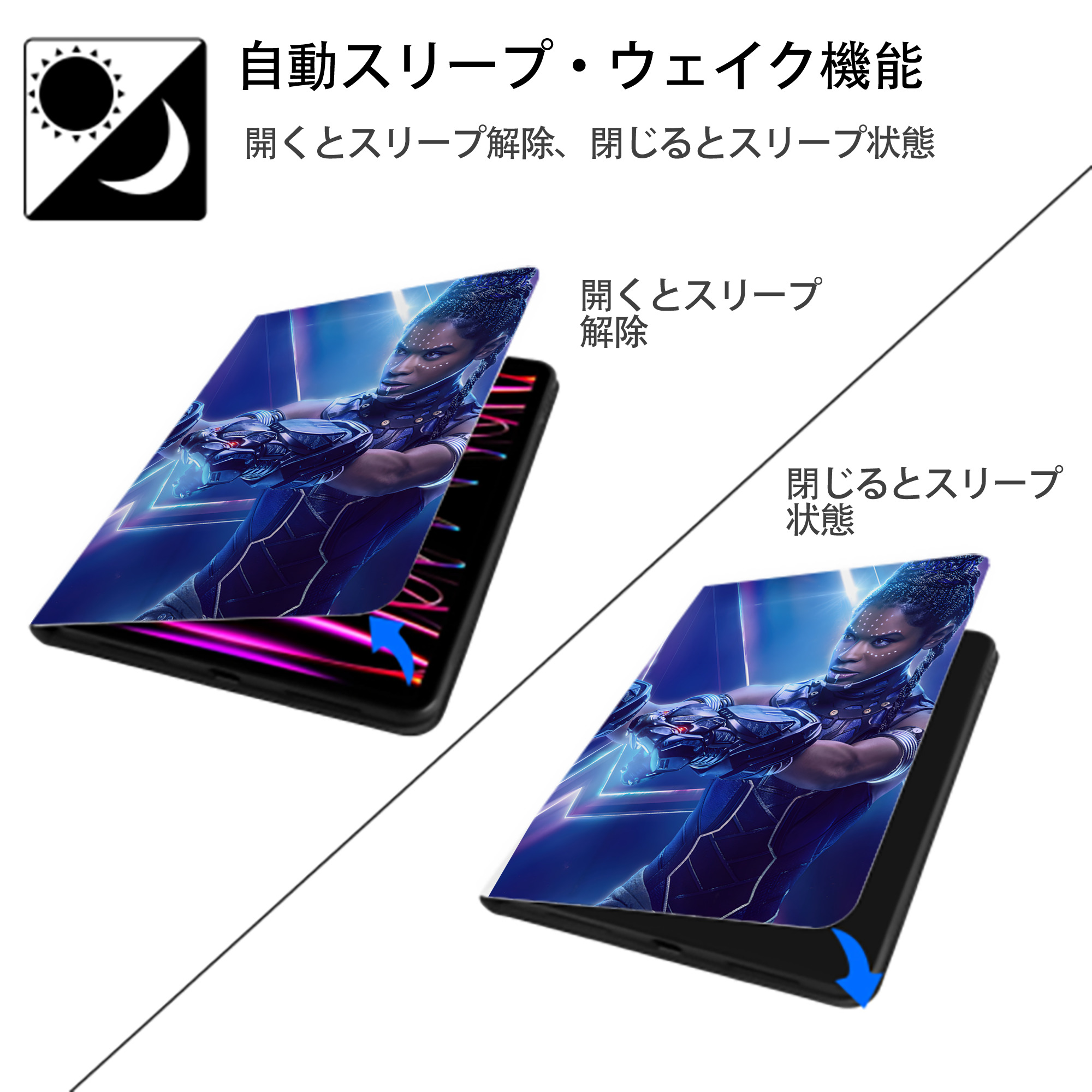 アベンジャーズ The Avengers IPad ケース ペン収納付き 三つ折りスタンド PUレザー×シリコン 対応機種9.5/10.5/10.9インチ