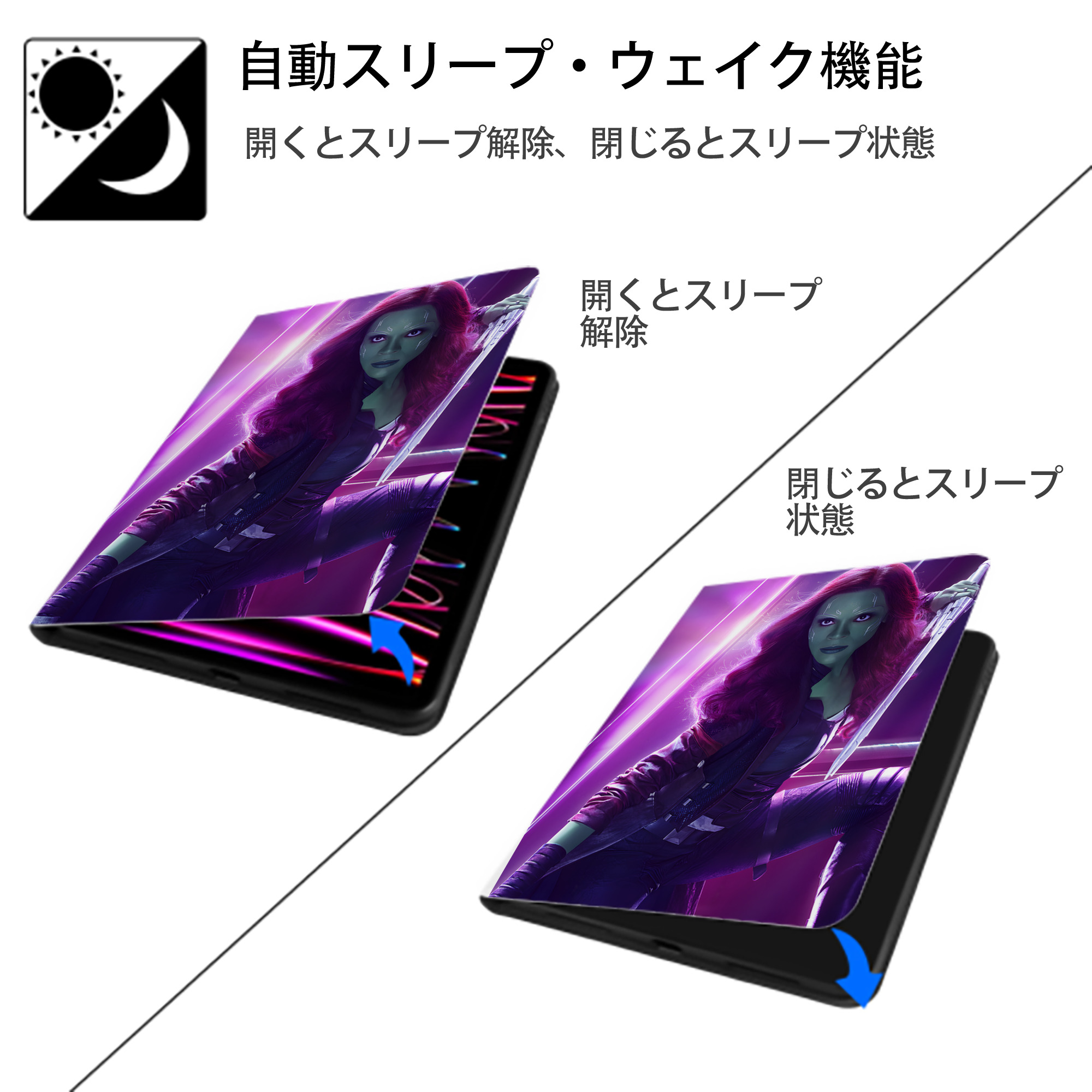 アベンジャーズ The Avengers IPad ケース ペン収納付き 三つ折りスタンド PUレザー×シリコン 対応機種9.5/10.5/10.9インチ