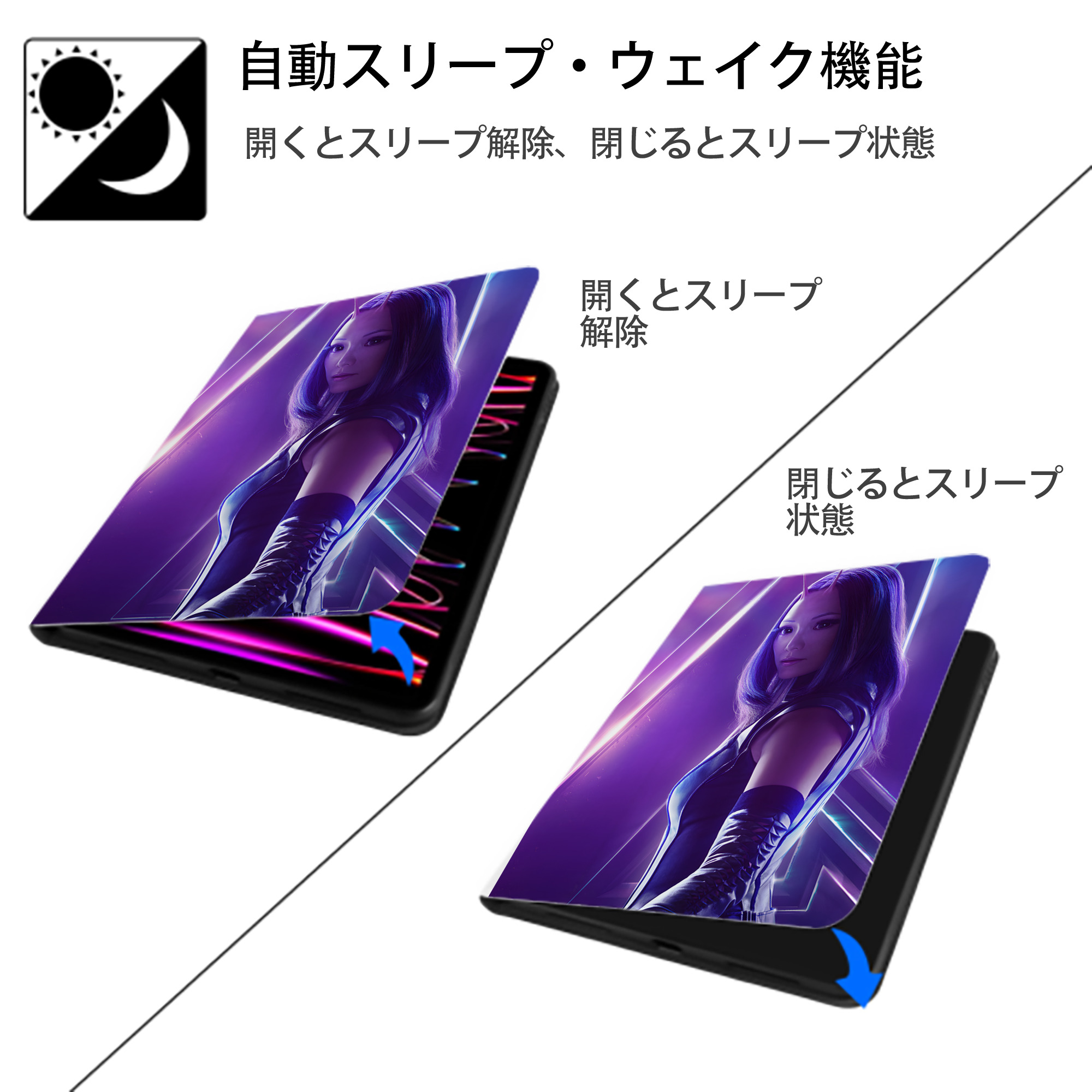 アベンジャーズ The Avengers IPad ケース ペン収納付き 三つ折りスタンド PUレザー×シリコン 対応機種9.5/10.5/10.9インチ