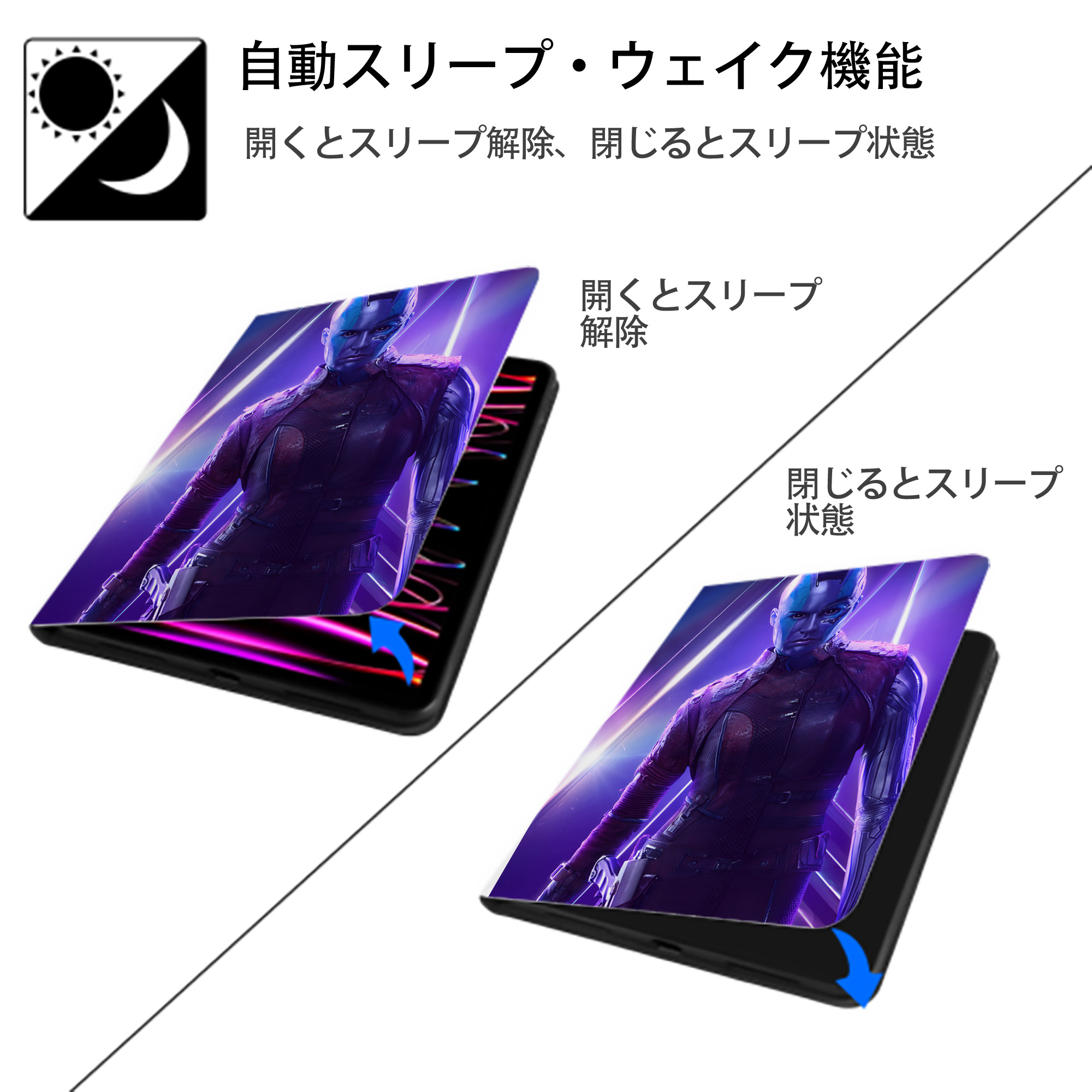 アベンジャーズ The Avengers IPad ケース ペン収納付き 三つ折りスタンド PUレザー×シリコン 対応機種9.5/10.5/10.9インチ