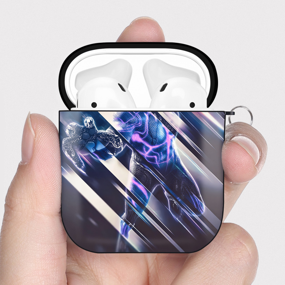 （画像用） アベンジャーズ The Avengers AirPods 第2世代保護ケース ハードシェル ブラック 耐衝撃・防指紋・カラビナ付き