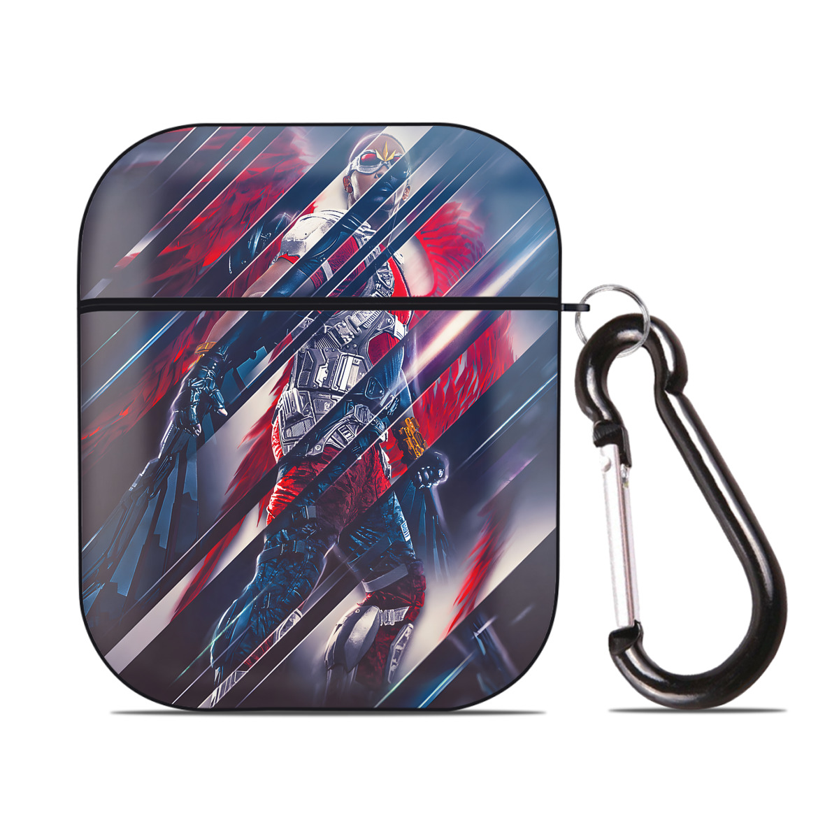 （画像用） アベンジャーズ The Avengers AirPods 第2世代保護ケース ハードシェル ブラック 耐衝撃・防指紋・カラビナ付き