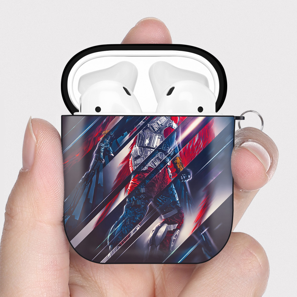 （画像用） アベンジャーズ The Avengers AirPods 第2世代保護ケース ハードシェル ブラック 耐衝撃・防指紋・カラビナ付き