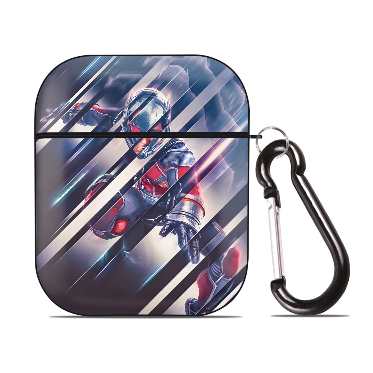 （画像用） アベンジャーズ The Avengers AirPods 第2世代保護ケース ハードシェル ブラック 耐衝撃・防指紋・カラビナ付き