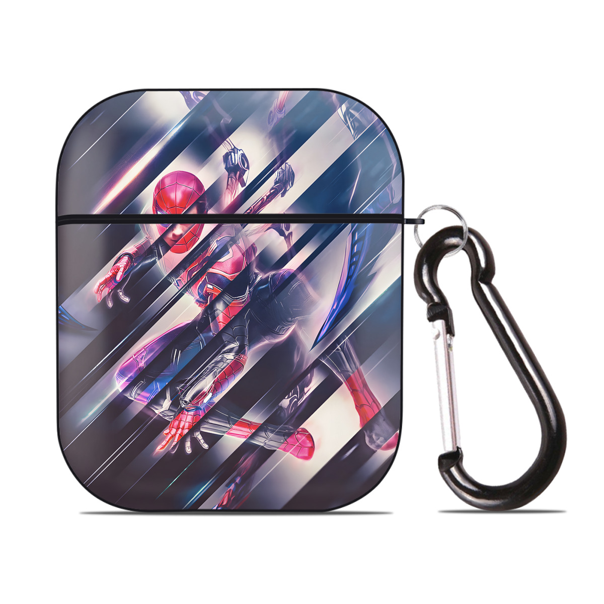 （画像用） アベンジャーズ The Avengers AirPods 第2世代保護ケース ハードシェル ブラック 耐衝撃・防指紋・カラビナ付き