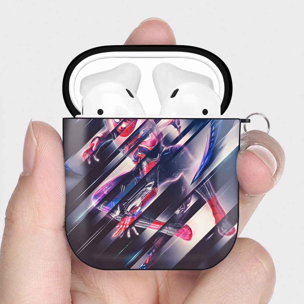 （画像用） アベンジャーズ The Avengers AirPods 第2世代保護ケース ハードシェル ブラック 耐衝撃・防指紋・カラビナ付き