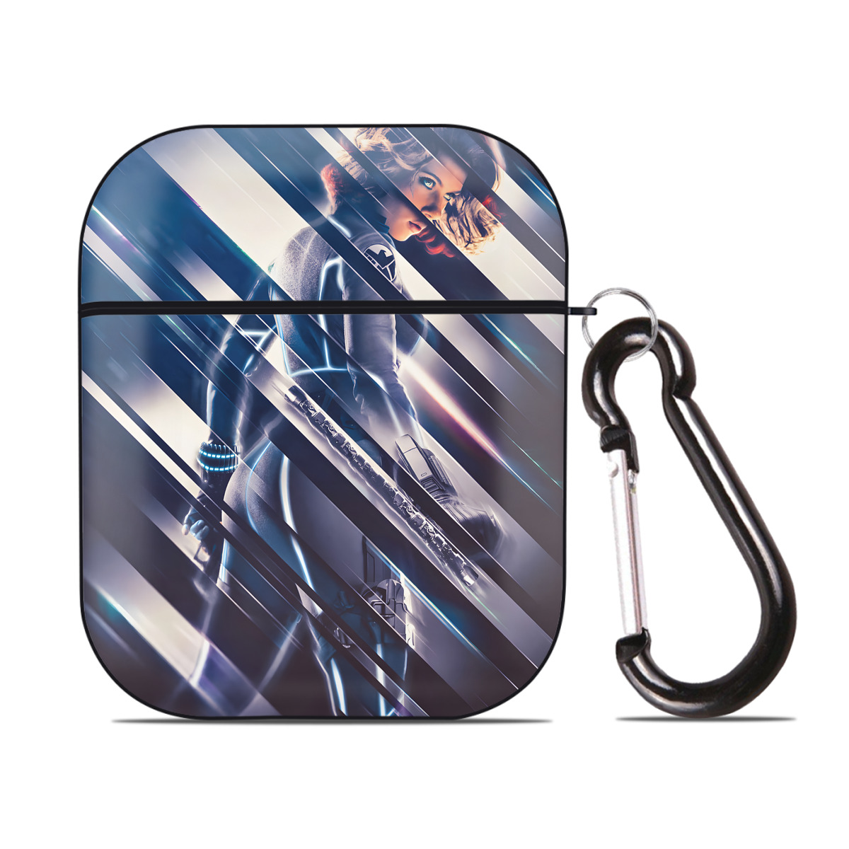 （画像用） アベンジャーズ The Avengers AirPods 第2世代保護ケース ハードシェル ブラック 耐衝撃・防指紋・カラビナ付き