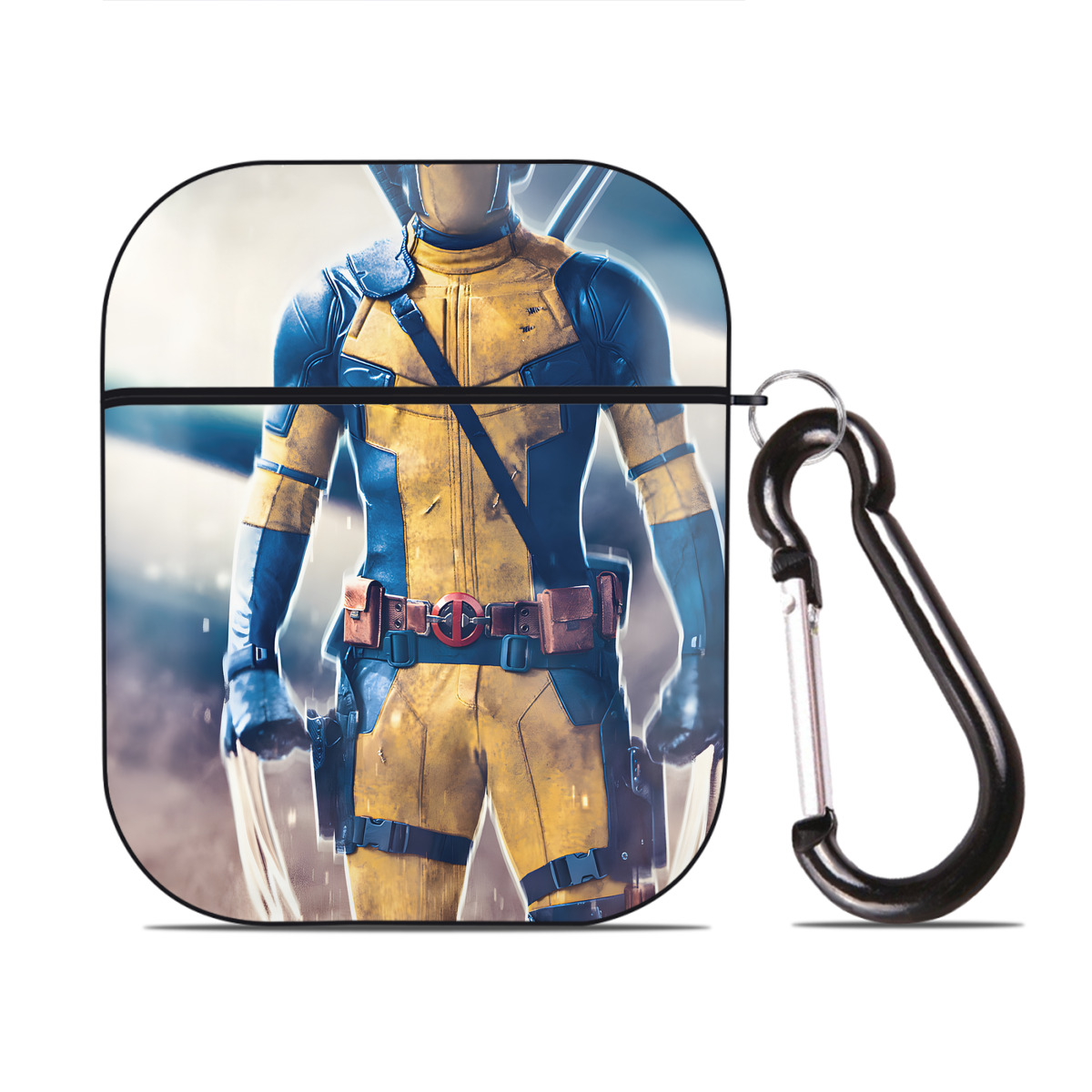 （画像用） アベンジャーズ The Avengers AirPods 第2世代保護ケース ハードシェル ブラック 耐衝撃・防指紋・カラビナ付き