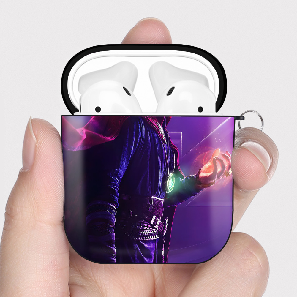 （画像用） アベンジャーズ The Avengers AirPods 第2世代保護ケース ハードシェル ブラック 耐衝撃・防指紋・カラビナ付き