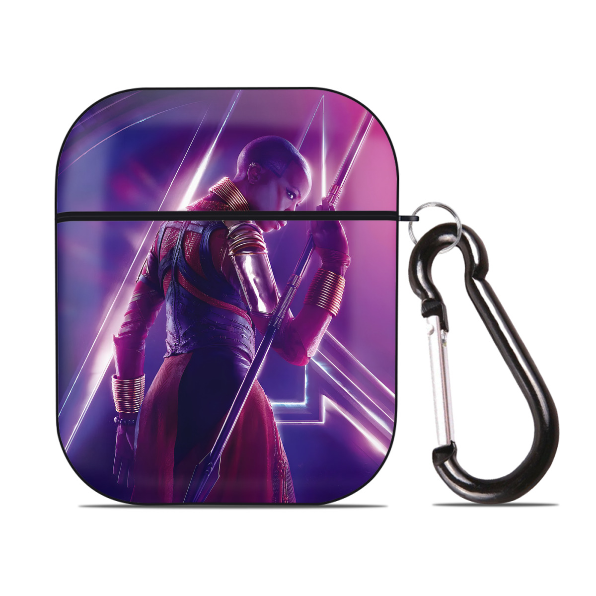 （画像用） アベンジャーズ The Avengers AirPods 第2世代保護ケース ハードシェル ブラック 耐衝撃・防指紋・カラビナ付き