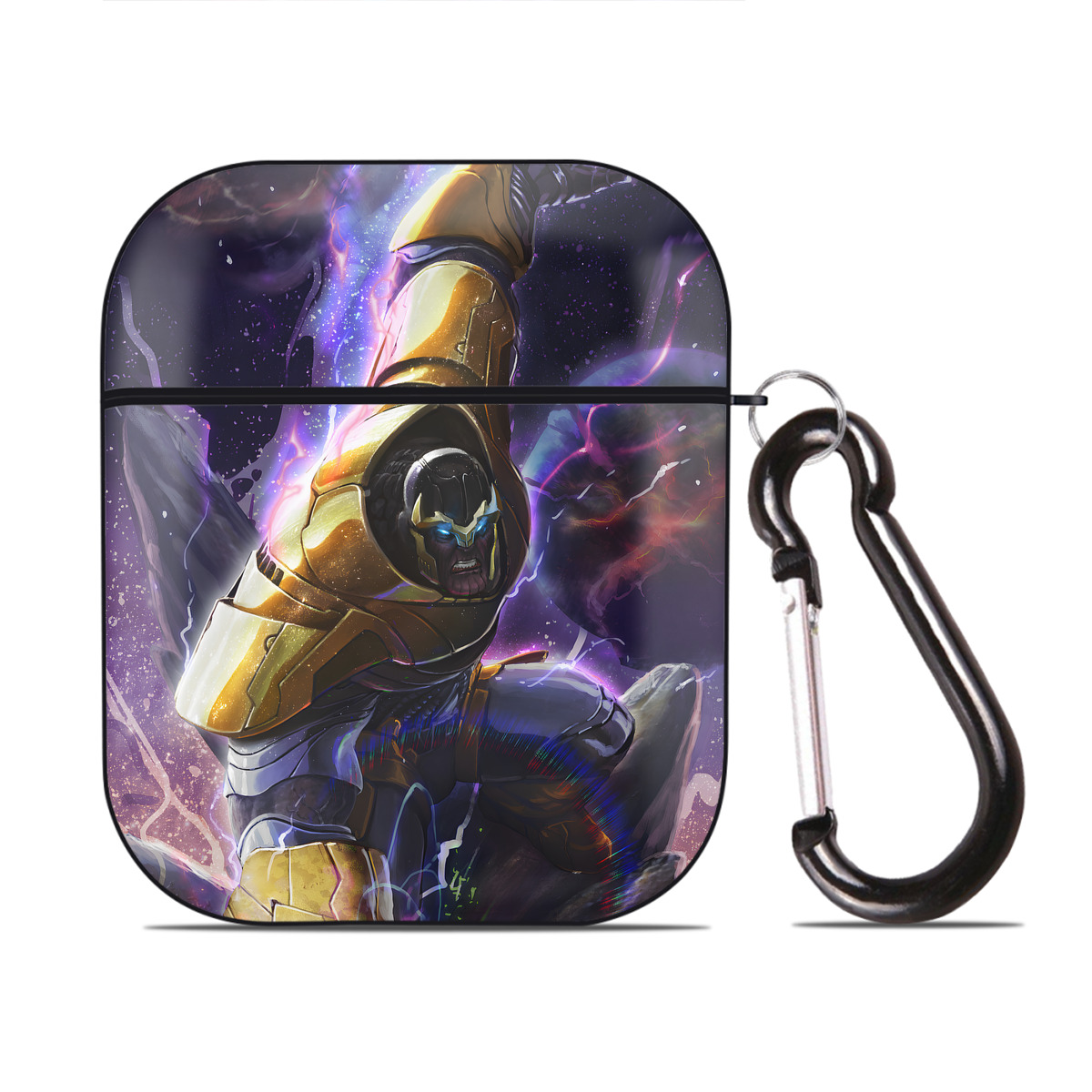 （画像用） アベンジャーズ The Avengers AirPods 第2世代保護ケース ハードシェル ブラック 耐衝撃・防指紋・カラビナ付き