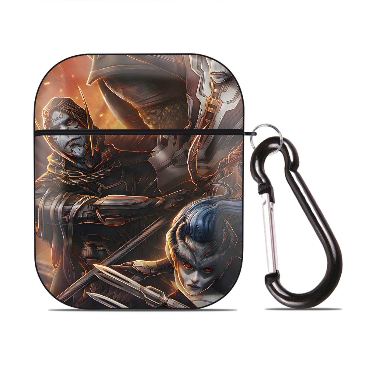 （画像用） アベンジャーズ The Avengers AirPods 第2世代保護ケース ハードシェル ブラック 耐衝撃・防指紋・カラビナ付き