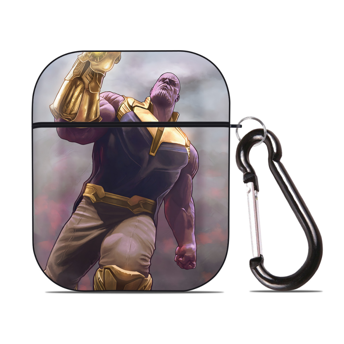 （画像用） アベンジャーズ The Avengers AirPods 第2世代保護ケース ハードシェル ブラック 耐衝撃・防指紋・カラビナ付き