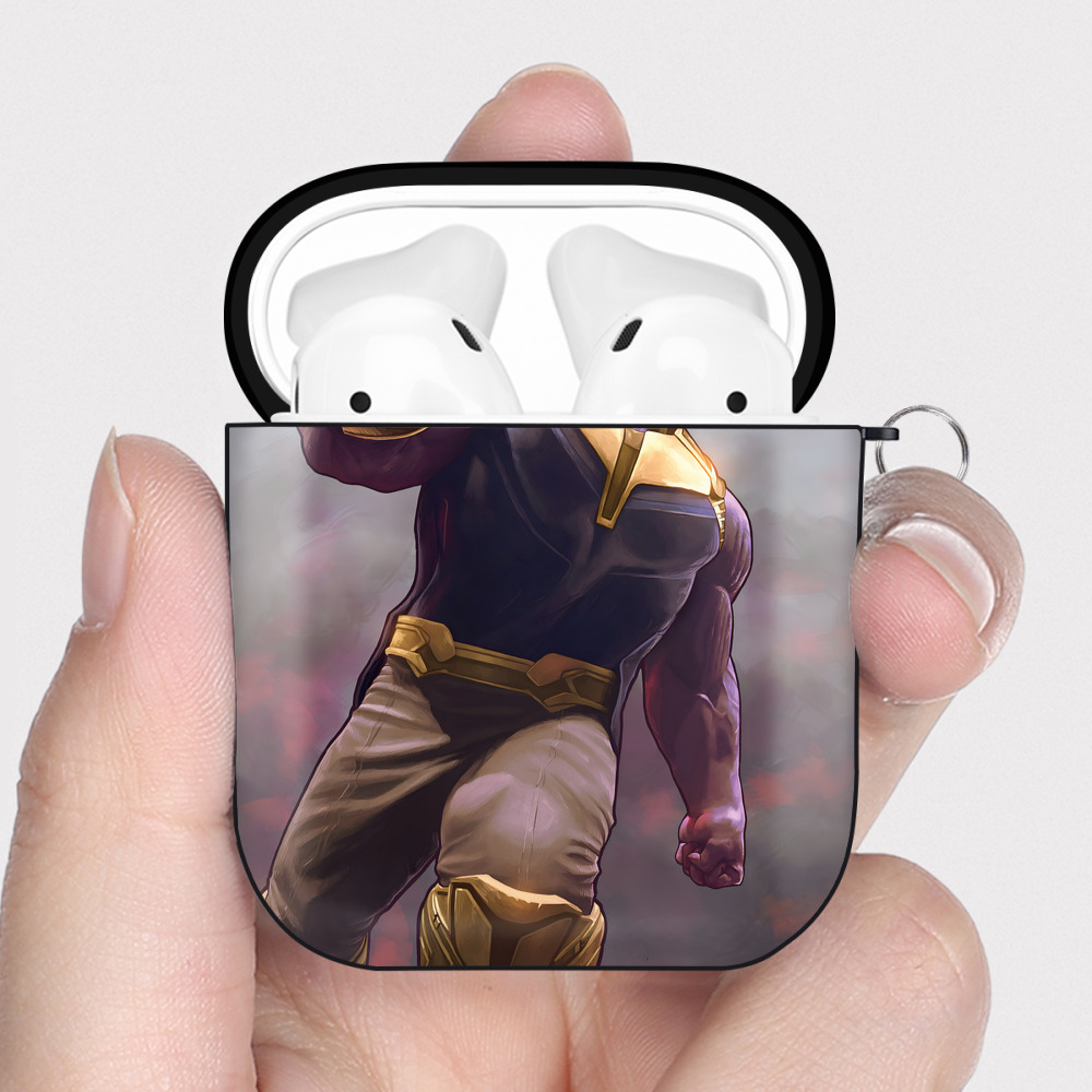 （画像用） アベンジャーズ The Avengers AirPods 第2世代保護ケース ハードシェル ブラック 耐衝撃・防指紋・カラビナ付き