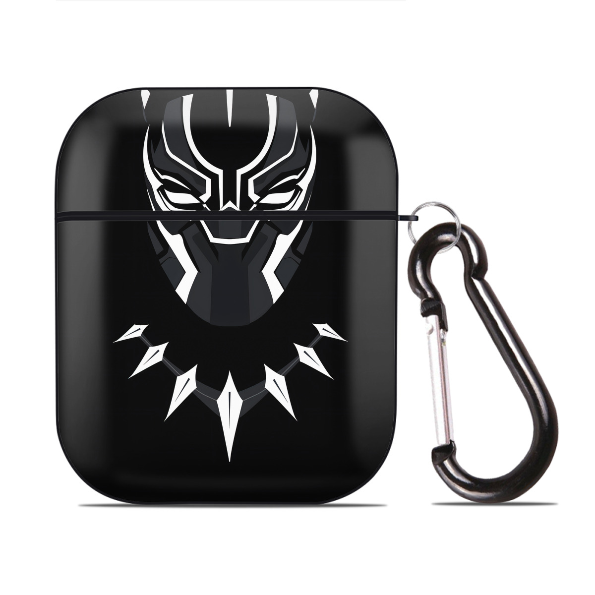 （画像用） アベンジャーズ The Avengers AirPods 第2世代保護ケース ハードシェル ブラック 耐衝撃・防指紋・カラビナ付き