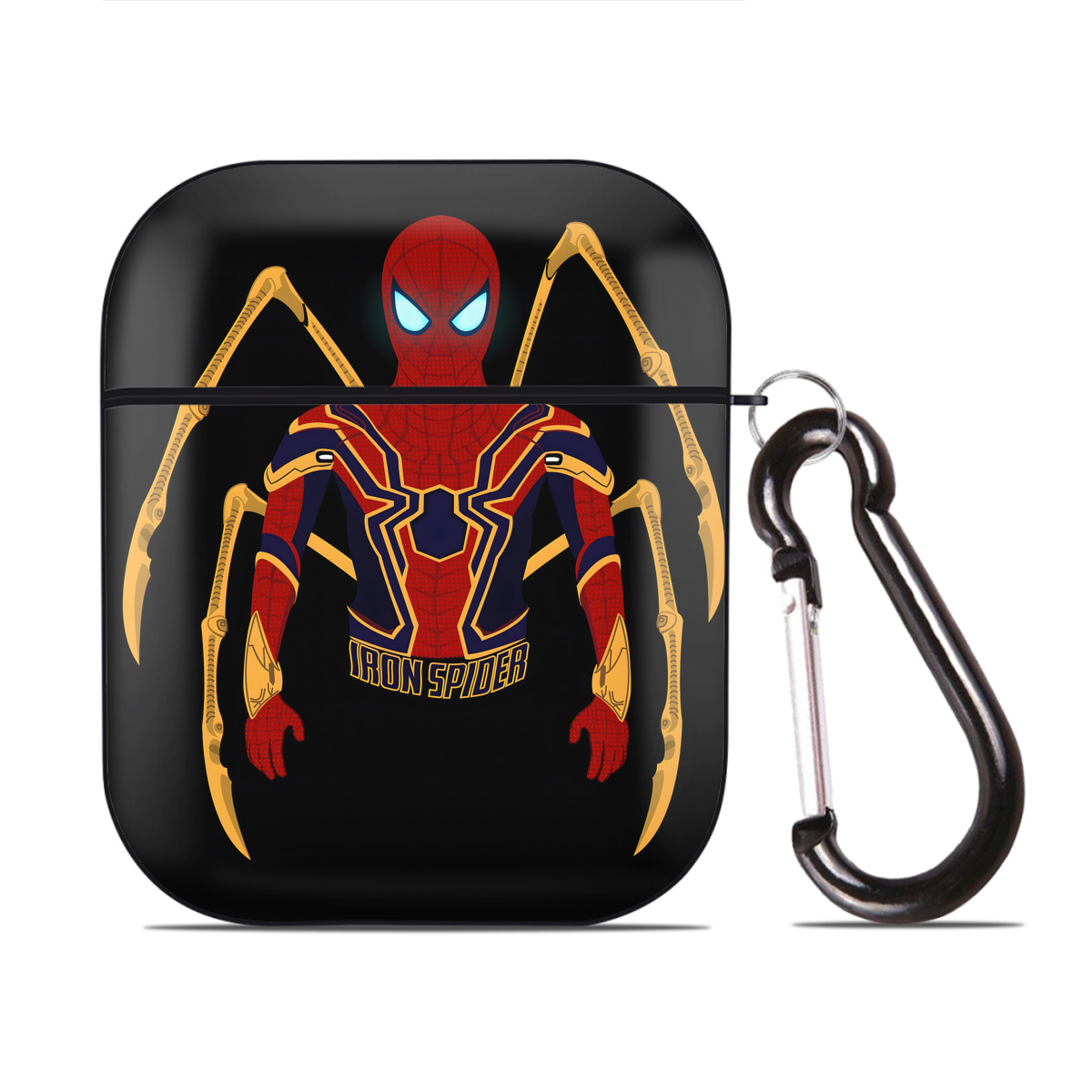 （画像用） アベンジャーズ The Avengers AirPods 第2世代保護ケース ハードシェル ブラック 耐衝撃・防指紋・カラビナ付き