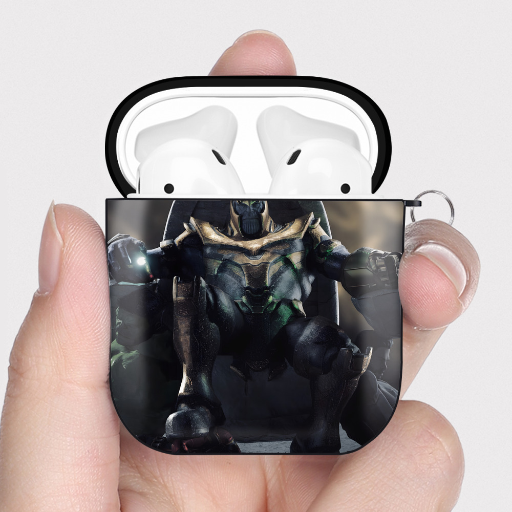 （画像用） アベンジャーズ The Avengers AirPods 第2世代保護ケース ハードシェル ブラック 耐衝撃・防指紋・カラビナ付き