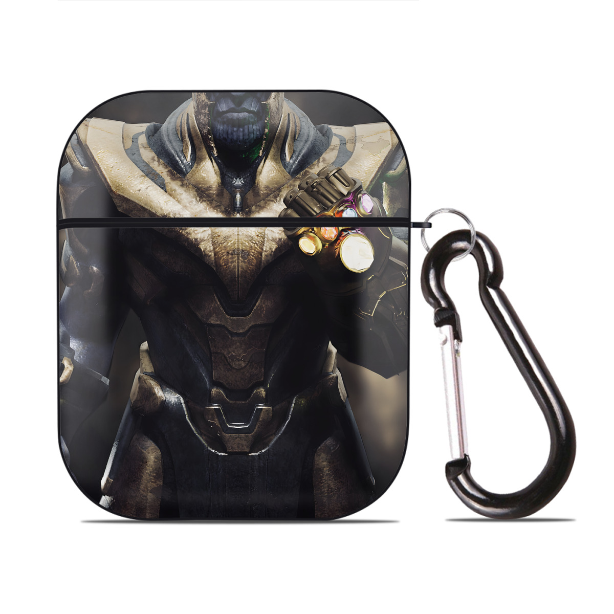 （画像用） アベンジャーズ The Avengers AirPods 第2世代保護ケース ハードシェル ブラック 耐衝撃・防指紋・カラビナ付き