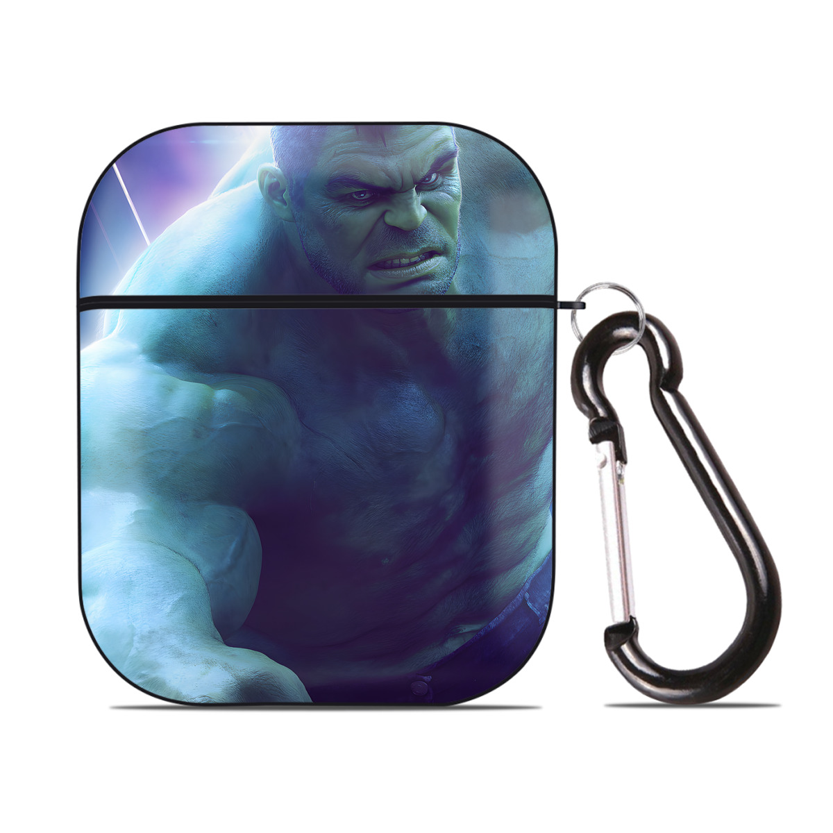 （画像用） アベンジャーズ The Avengers AirPods 第2世代保護ケース ハードシェル ブラック 耐衝撃・防指紋・カラビナ付き