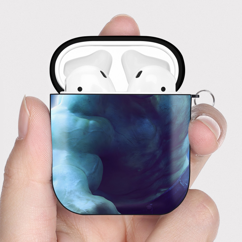 （画像用） アベンジャーズ The Avengers AirPods 第2世代保護ケース ハードシェル ブラック 耐衝撃・防指紋・カラビナ付き