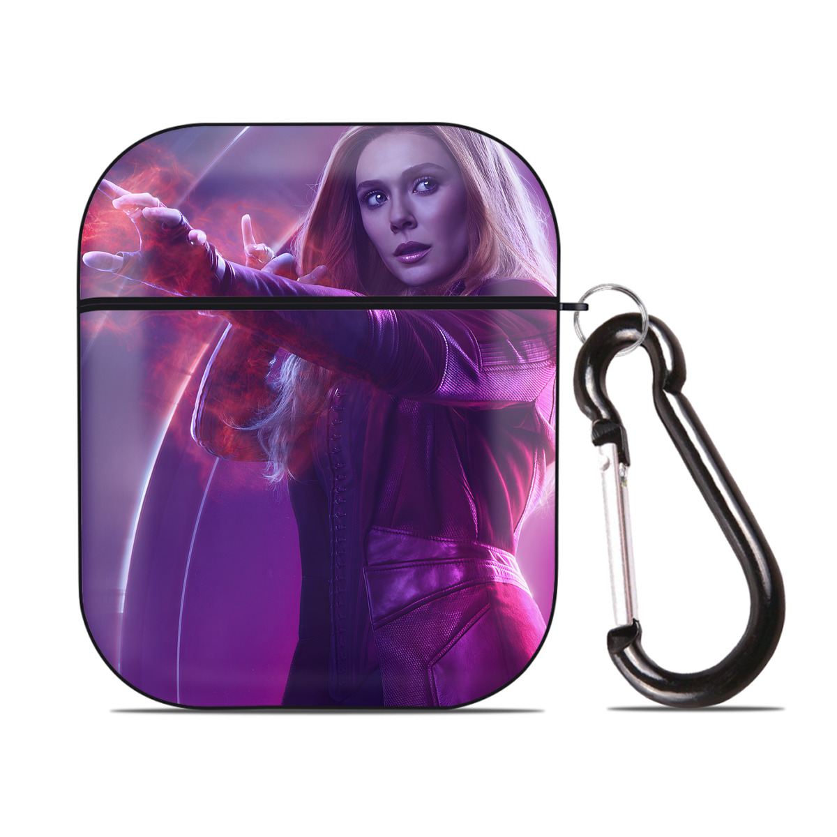 （画像用） アベンジャーズ The Avengers AirPods 第2世代保護ケース ハードシェル ブラック 耐衝撃・防指紋・カラビナ付き