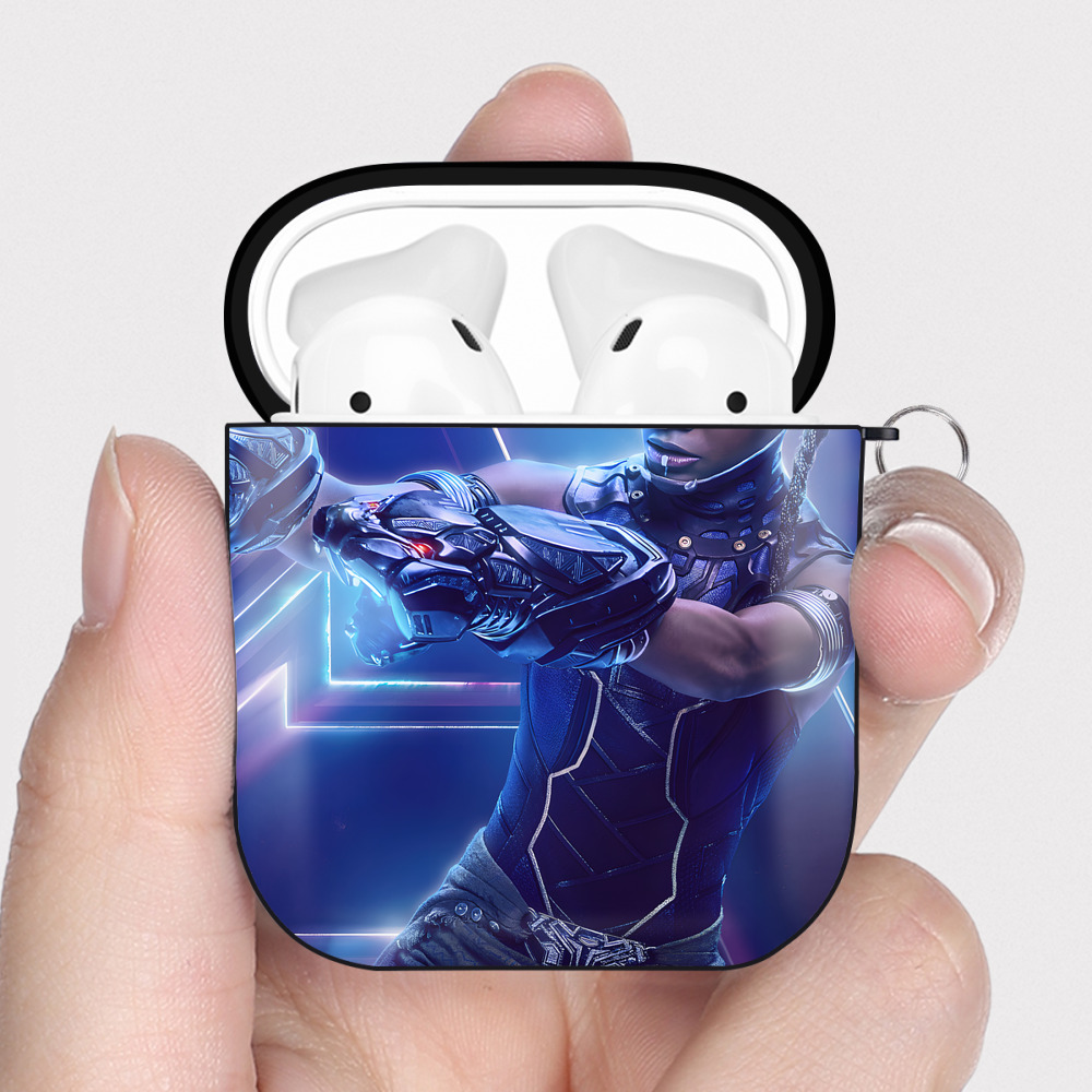 （画像用） アベンジャーズ The Avengers AirPods 第2世代保護ケース ハードシェル ブラック 耐衝撃・防指紋・カラビナ付き