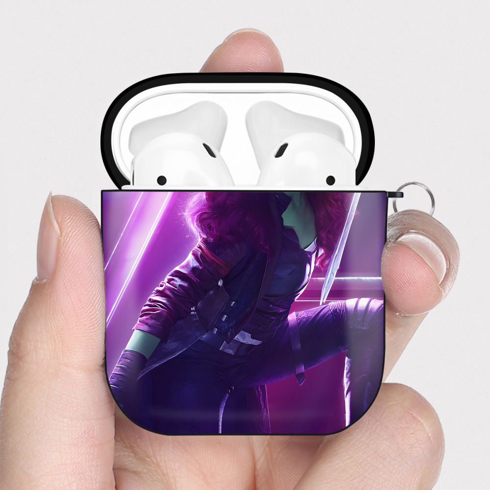 （画像用） アベンジャーズ The Avengers AirPods 第2世代保護ケース ハードシェル ブラック 耐衝撃・防指紋・カラビナ付き