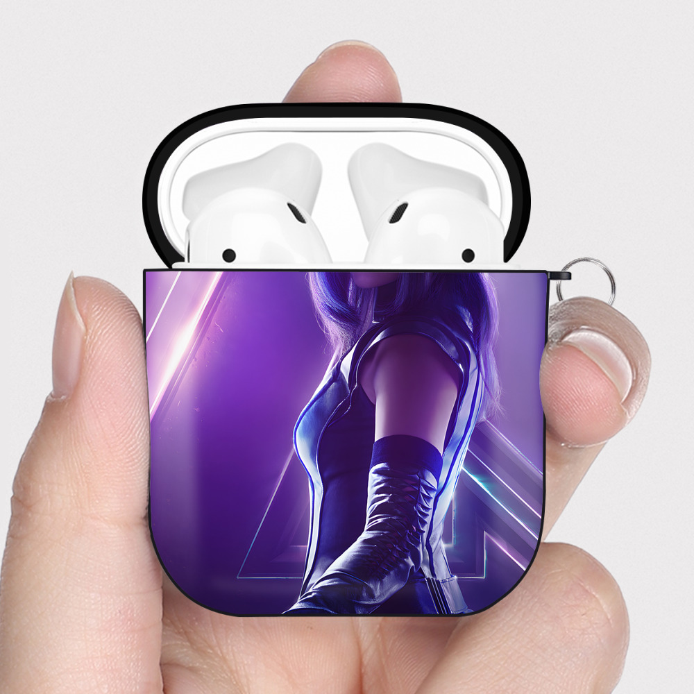 （画像用） アベンジャーズ The Avengers AirPods 第2世代保護ケース ハードシェル ブラック 耐衝撃・防指紋・カラビナ付き