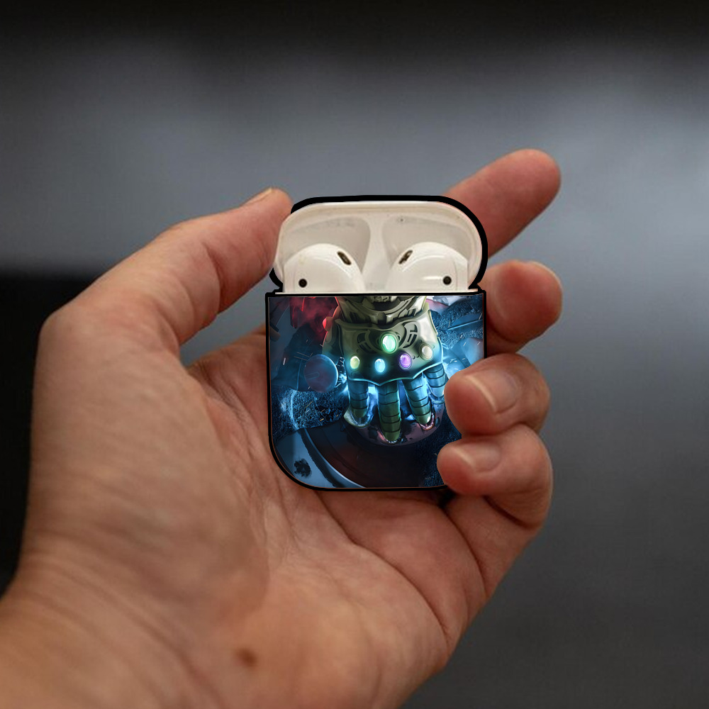 アベンジャーズ The Avengers AirPods 第2世代保護ケース ハードシェル ブラック 耐衝撃・防指紋・カラビナ付き