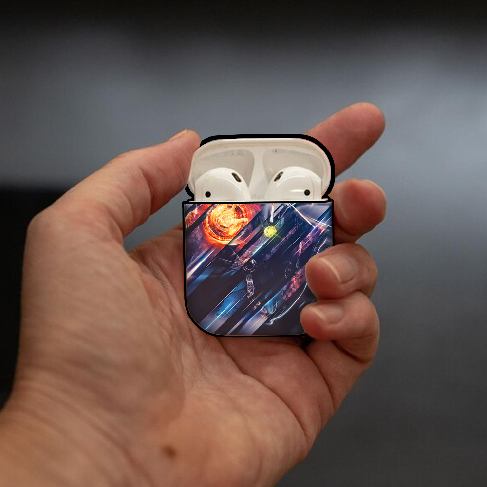 アベンジャーズ The Avengers AirPods 第2世代保護ケース ハードシェル ブラック 耐衝撃・防指紋・カラビナ付き